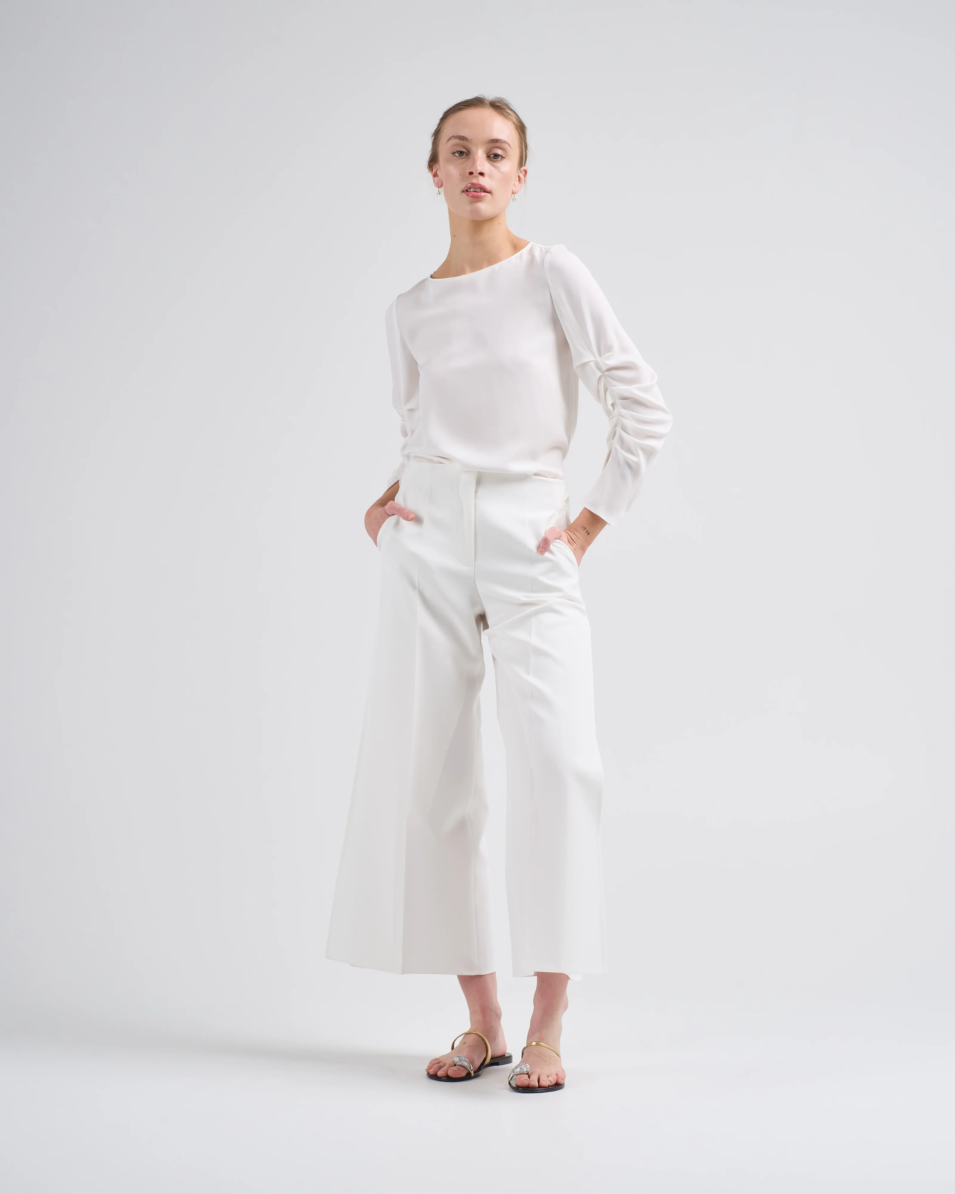 rouched slit sleeve blousse - Image 2