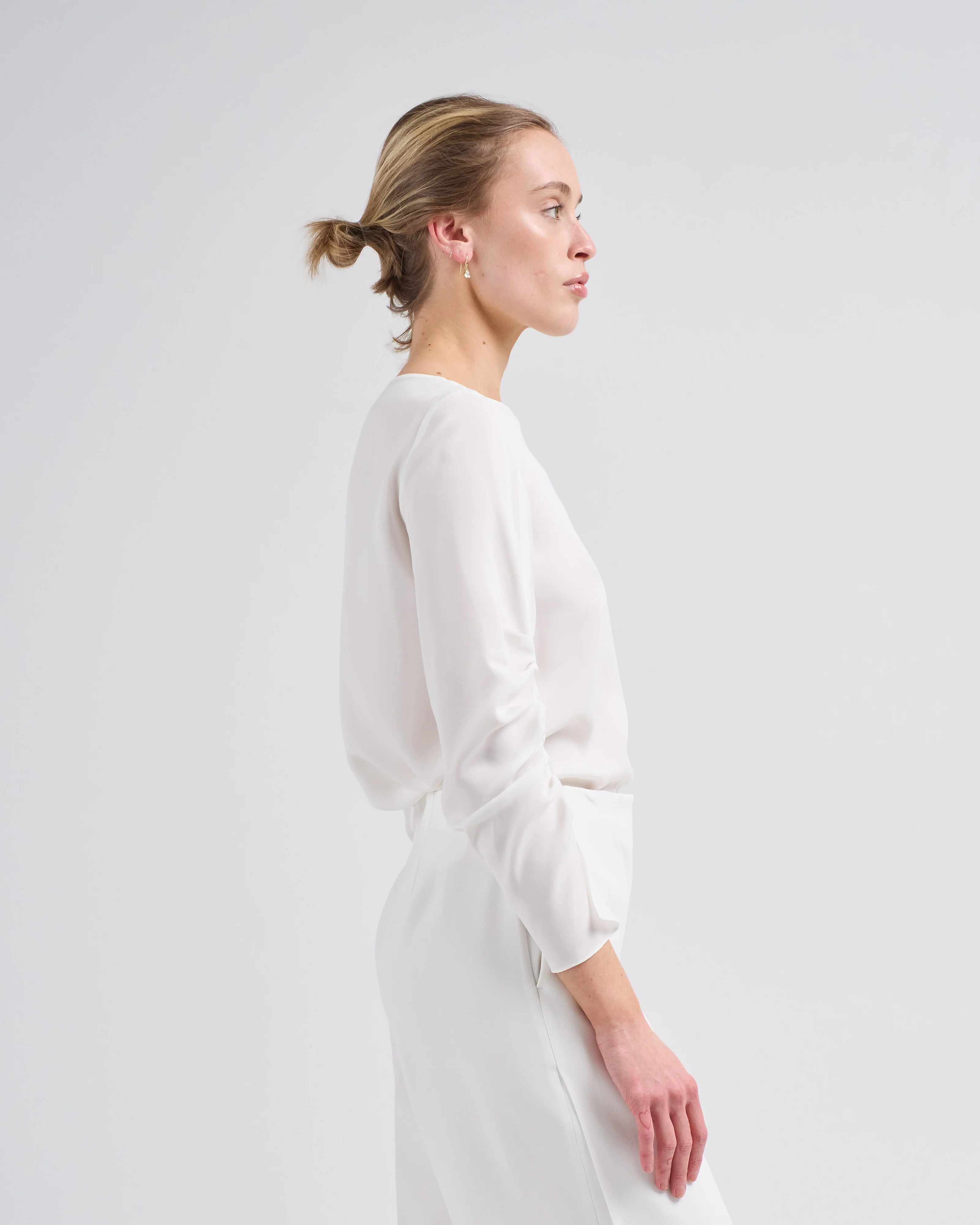 rouched slit sleeve blousse - Image 4