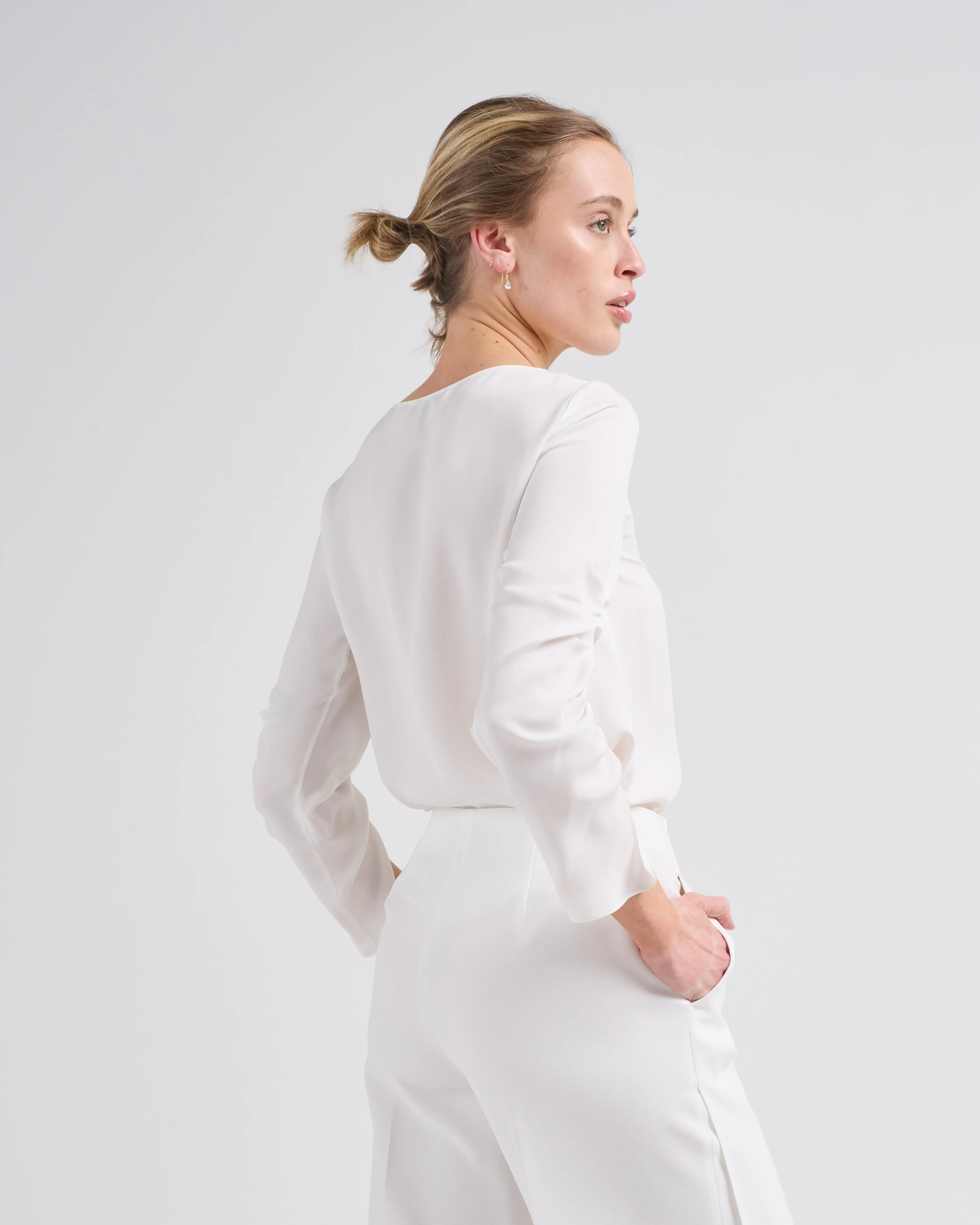 rouched slit sleeve blousse - Image 5