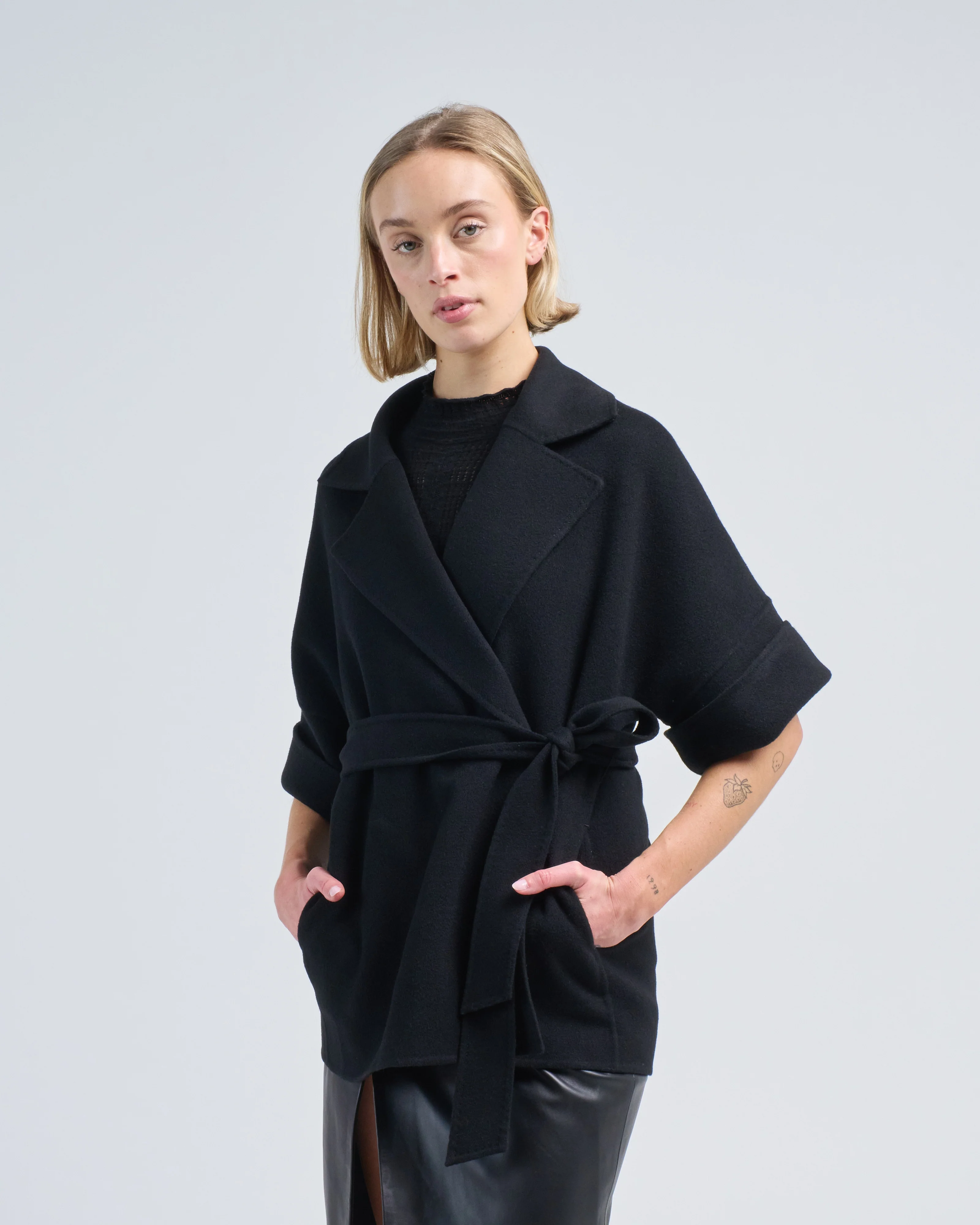 short sleeve cashmere jacket - Image 2