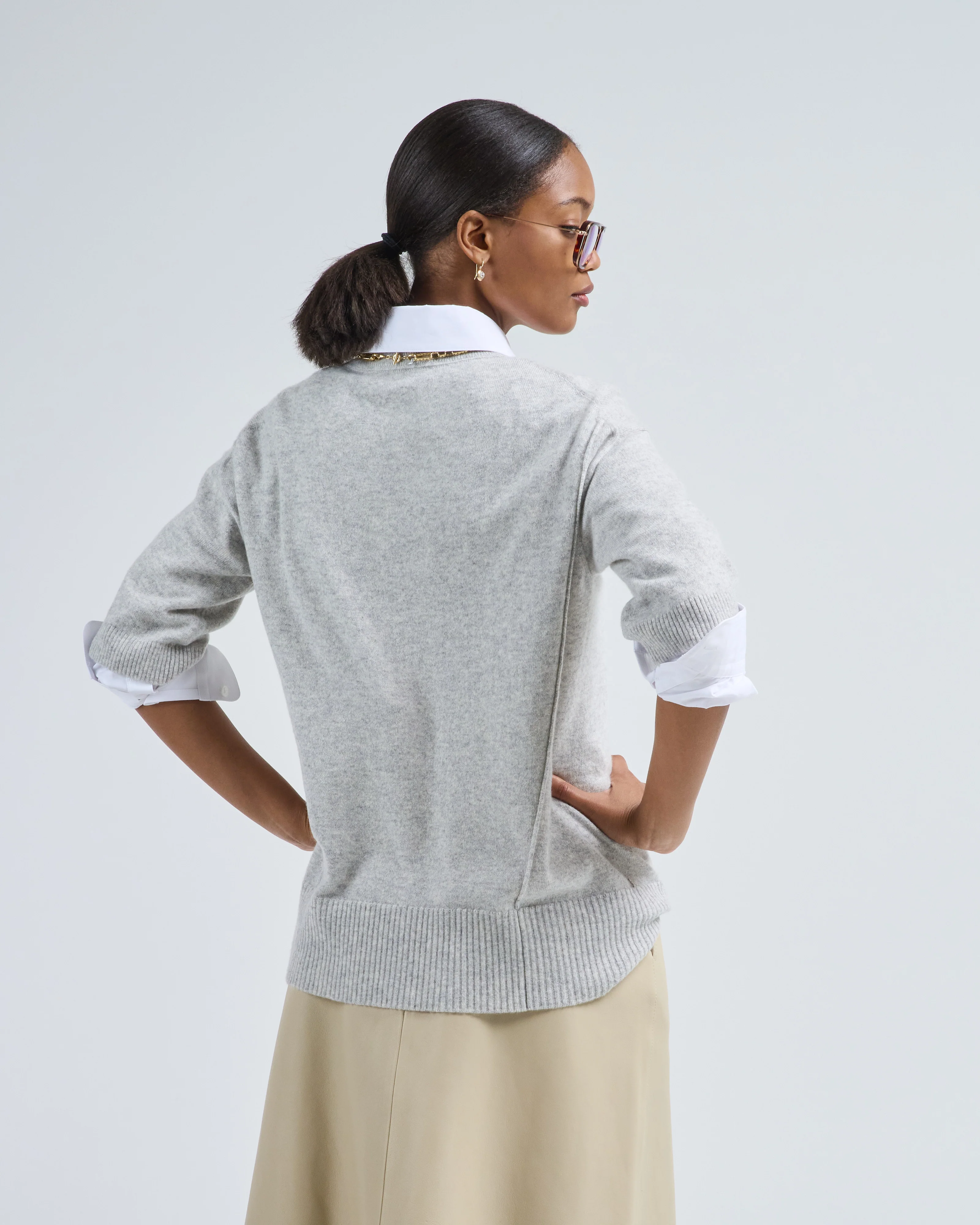 short sleeve crewneck sweater - Image 5