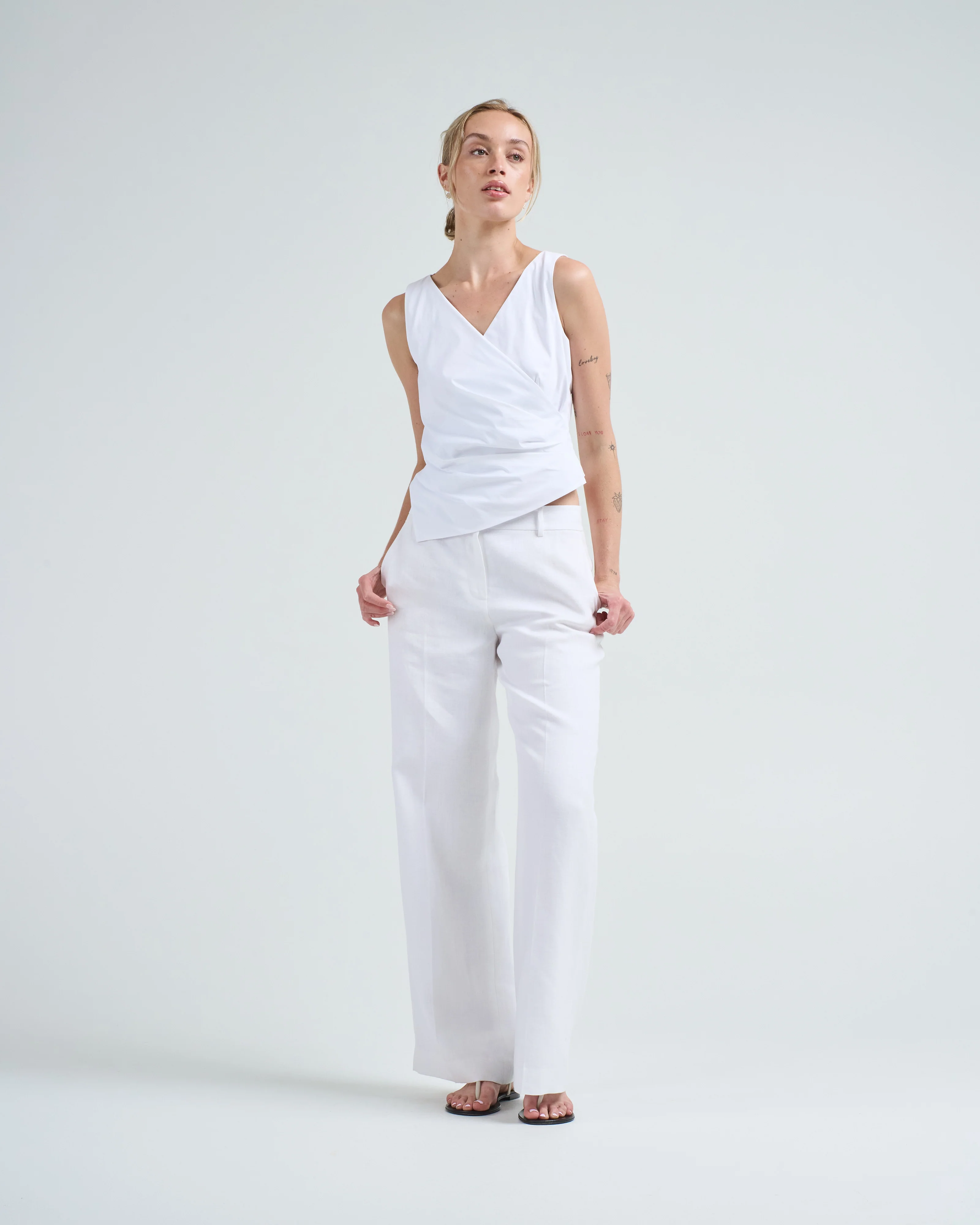 sleeveless wrap front top - Image 5