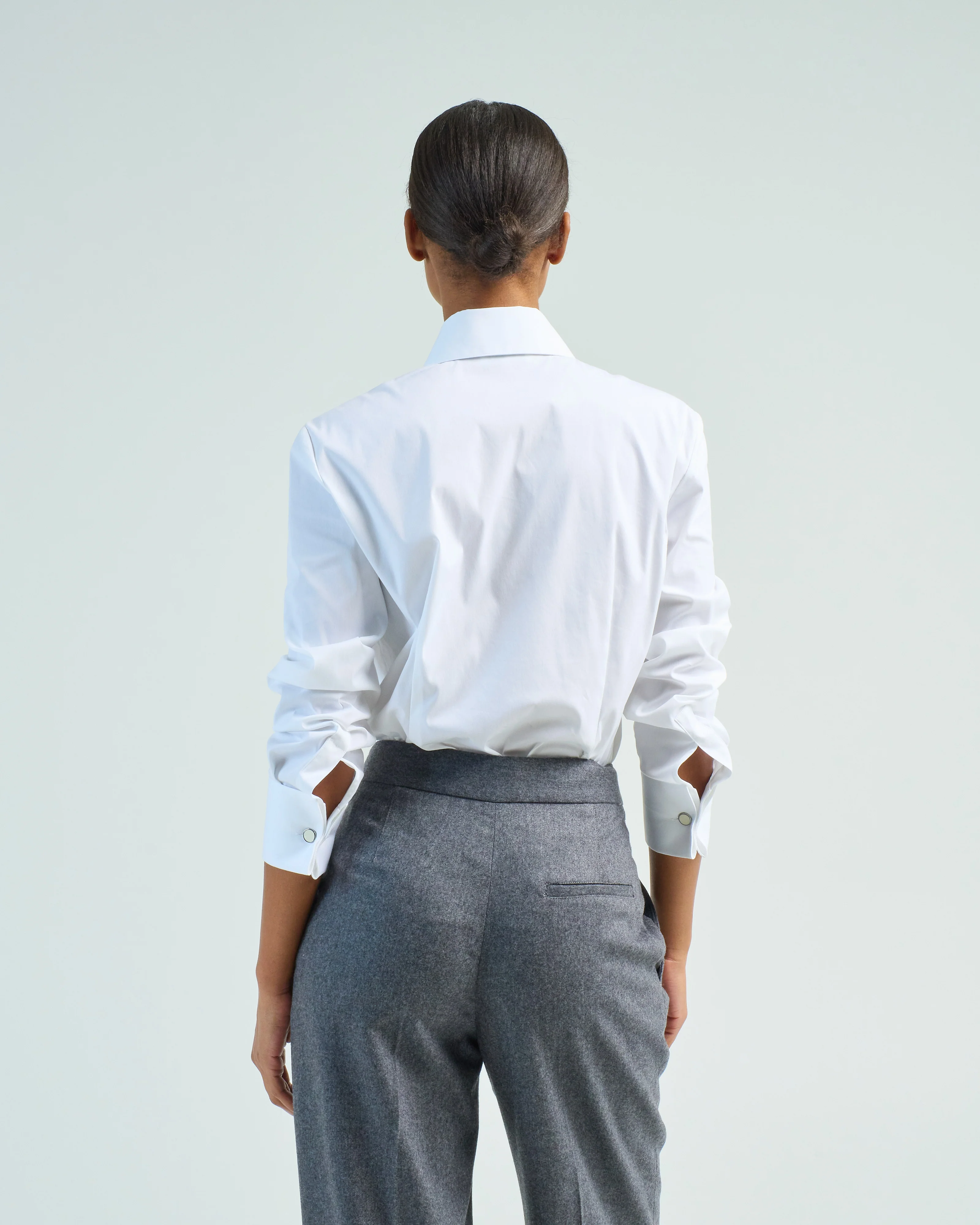 snap button front slim blouse - Image 5