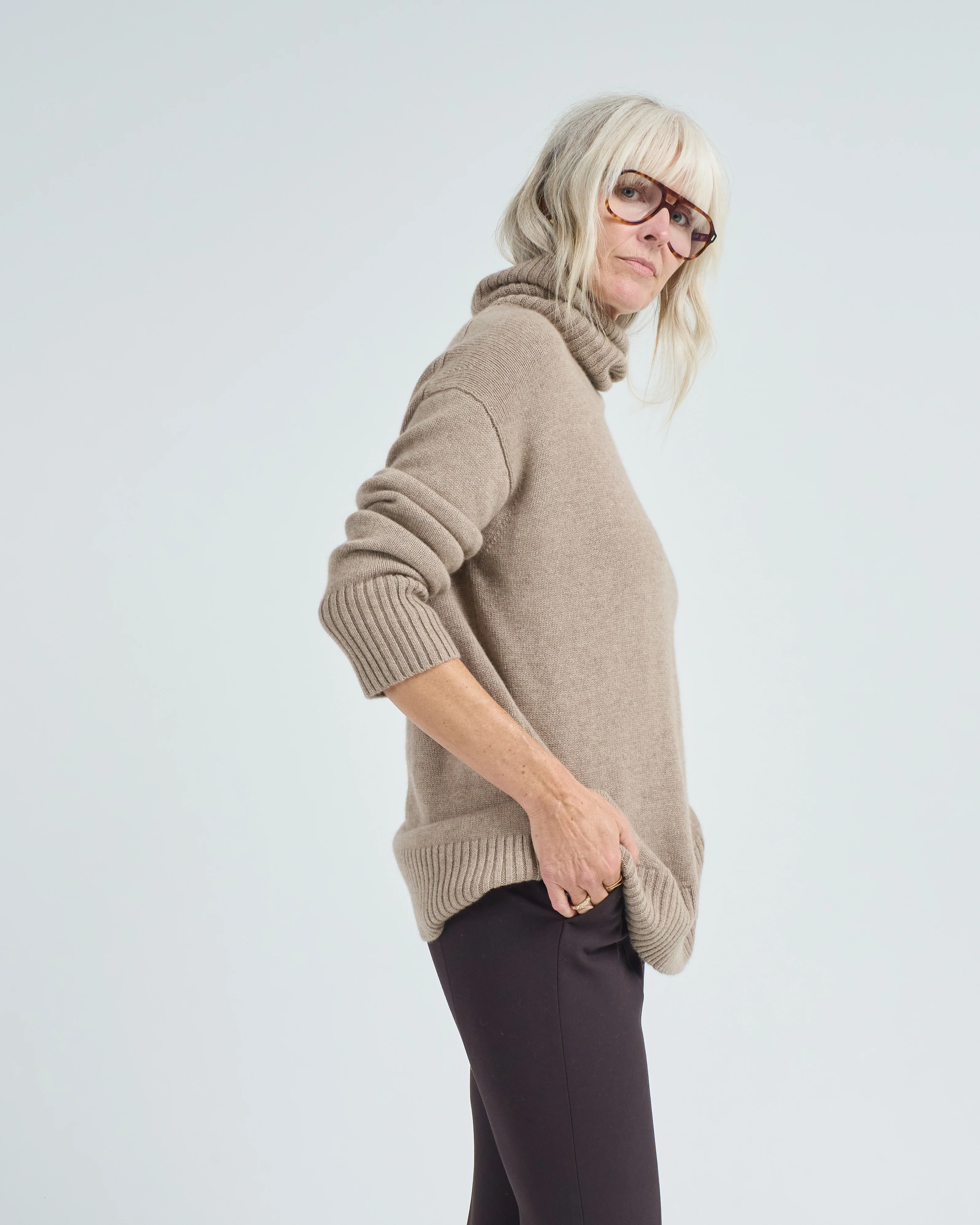 stand collar cocoon sweater - Image 3
