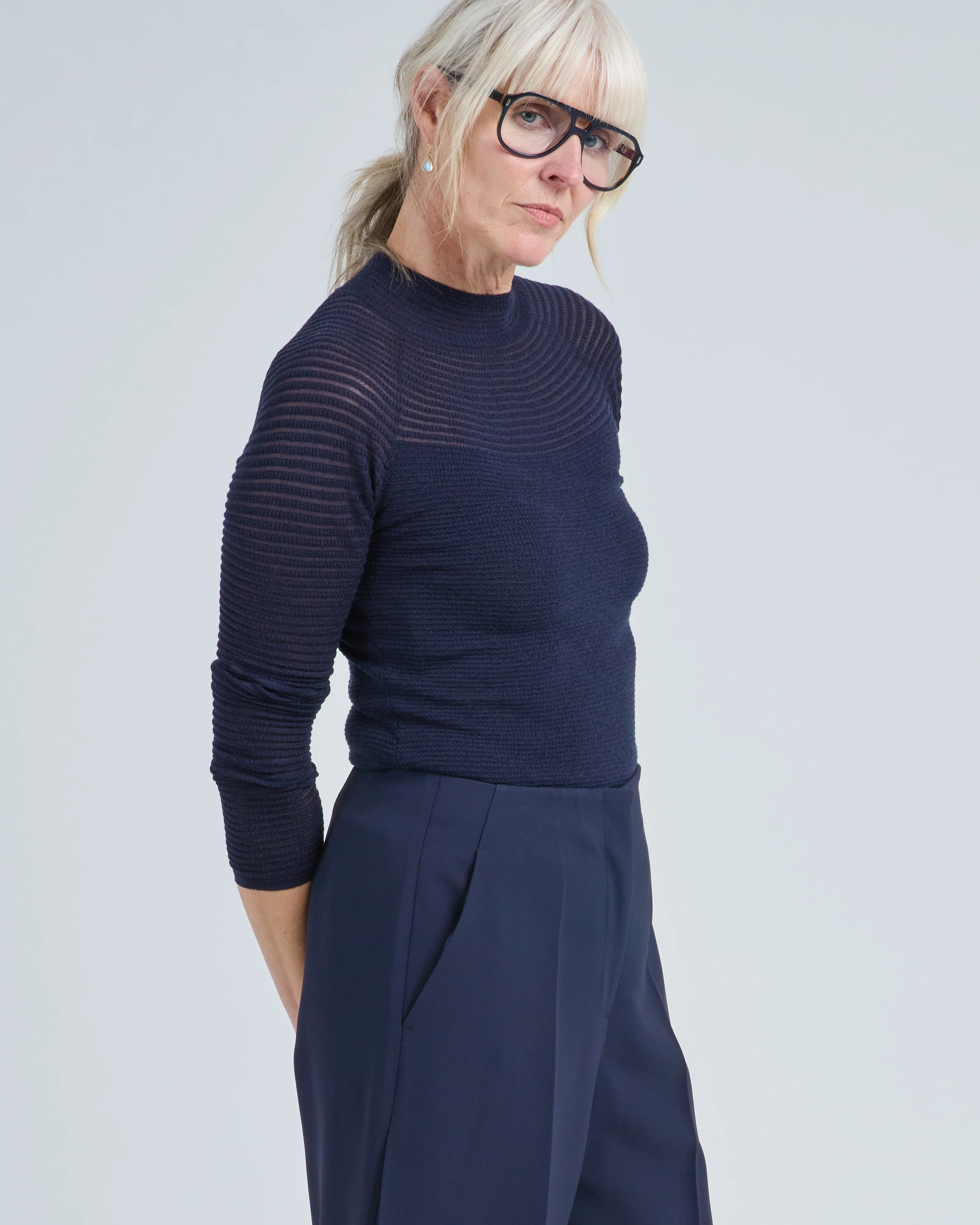 textured stripe raglan sweater - Image 4