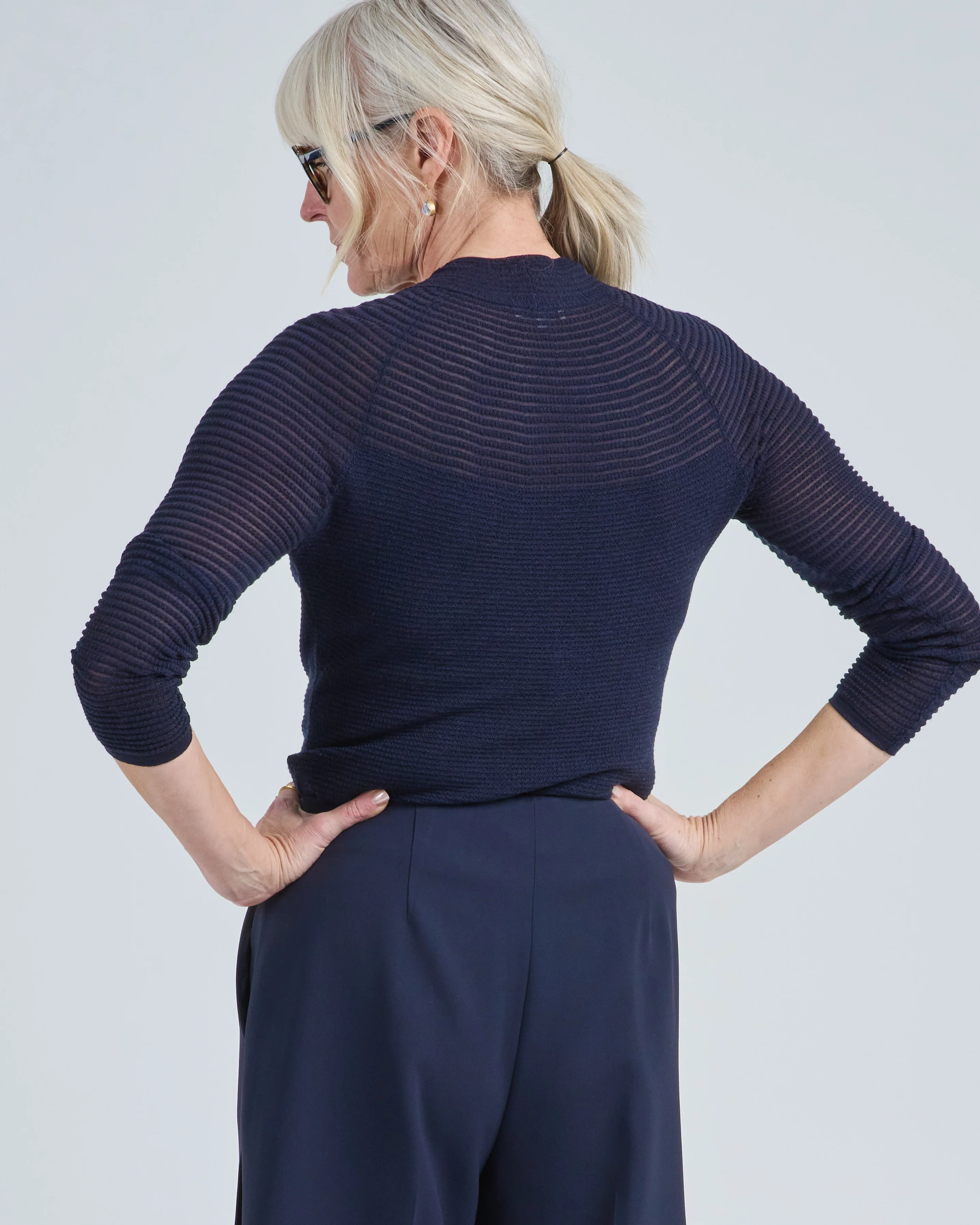 textured stripe raglan sweater - Image 5
