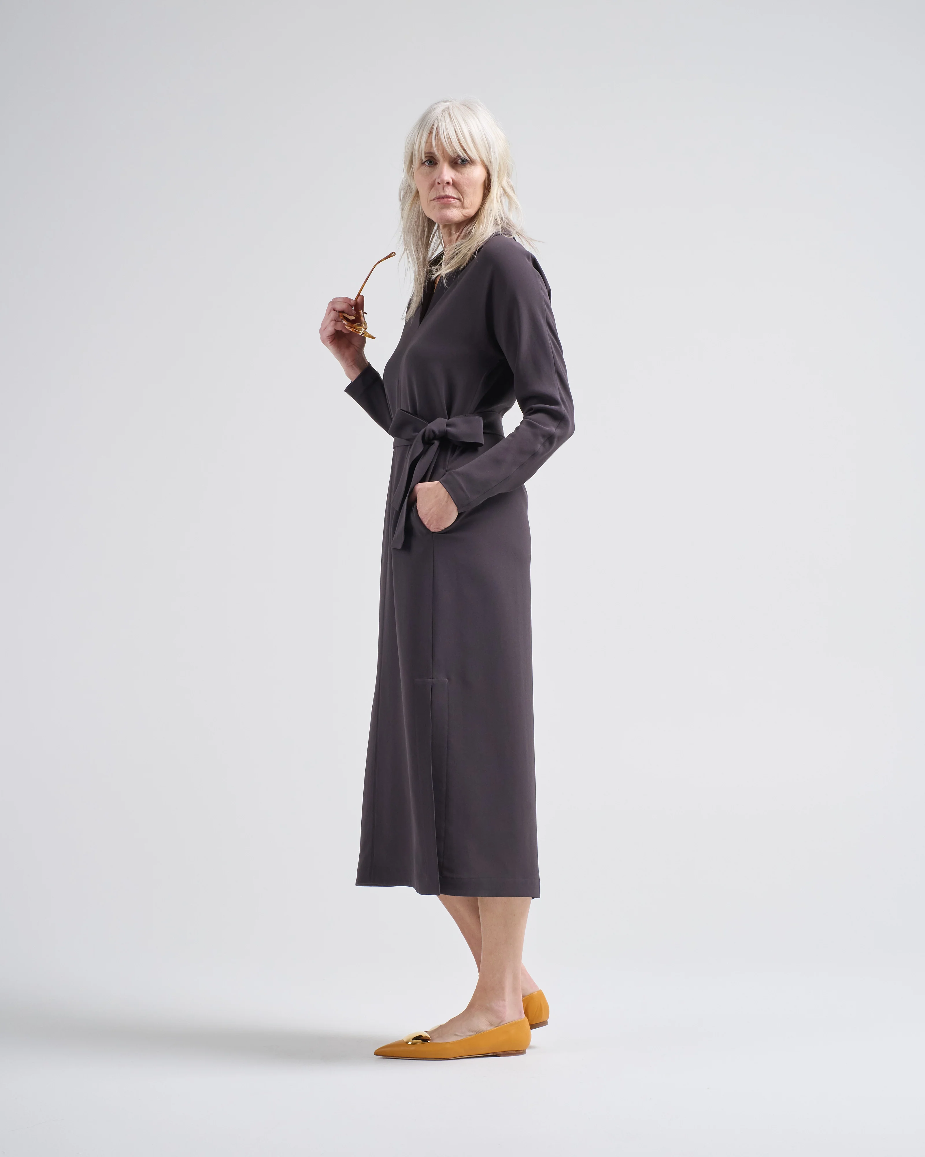 wide collar dolman sleeve dress - Image 3