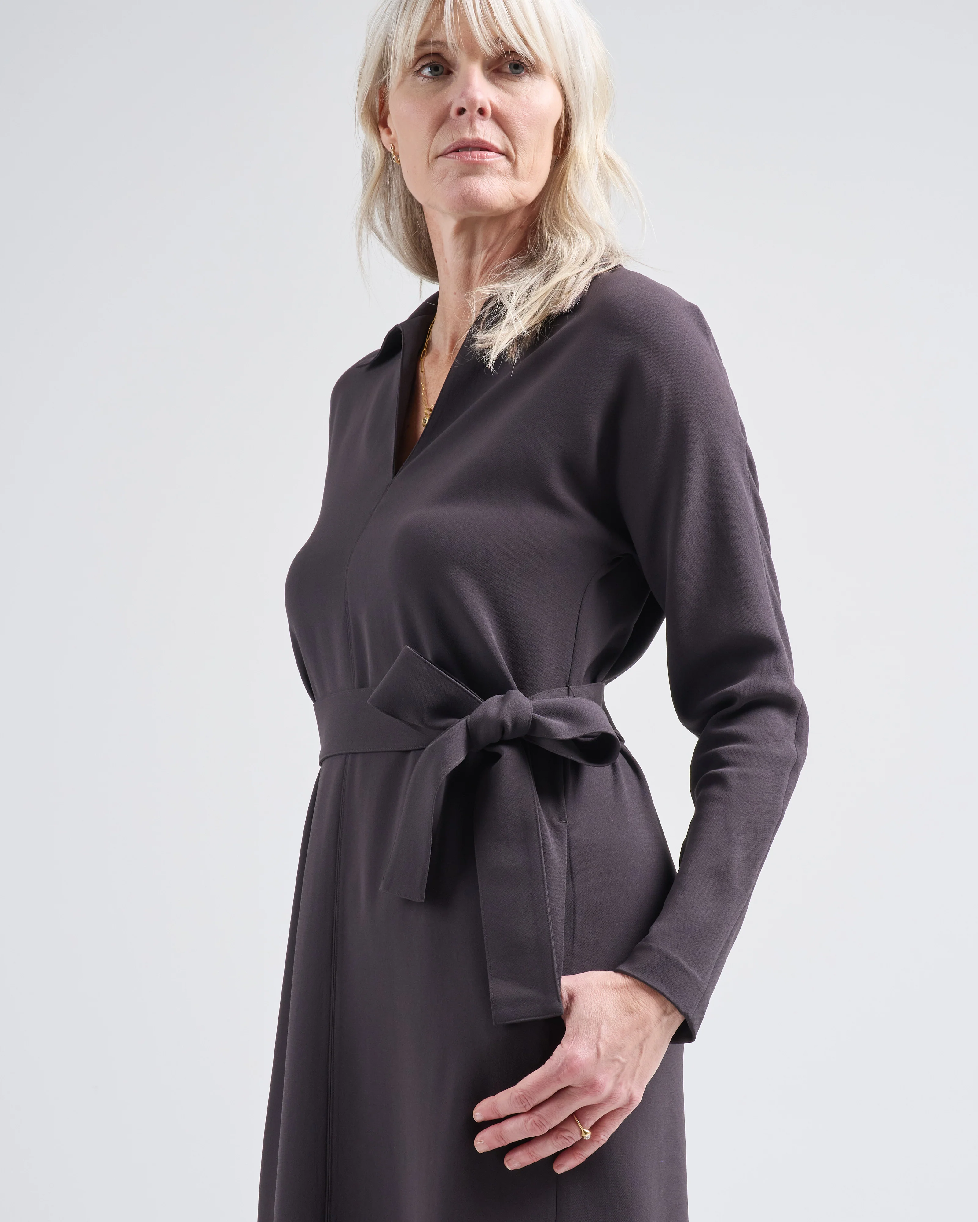 wide collar dolman sleeve dress - Image 5