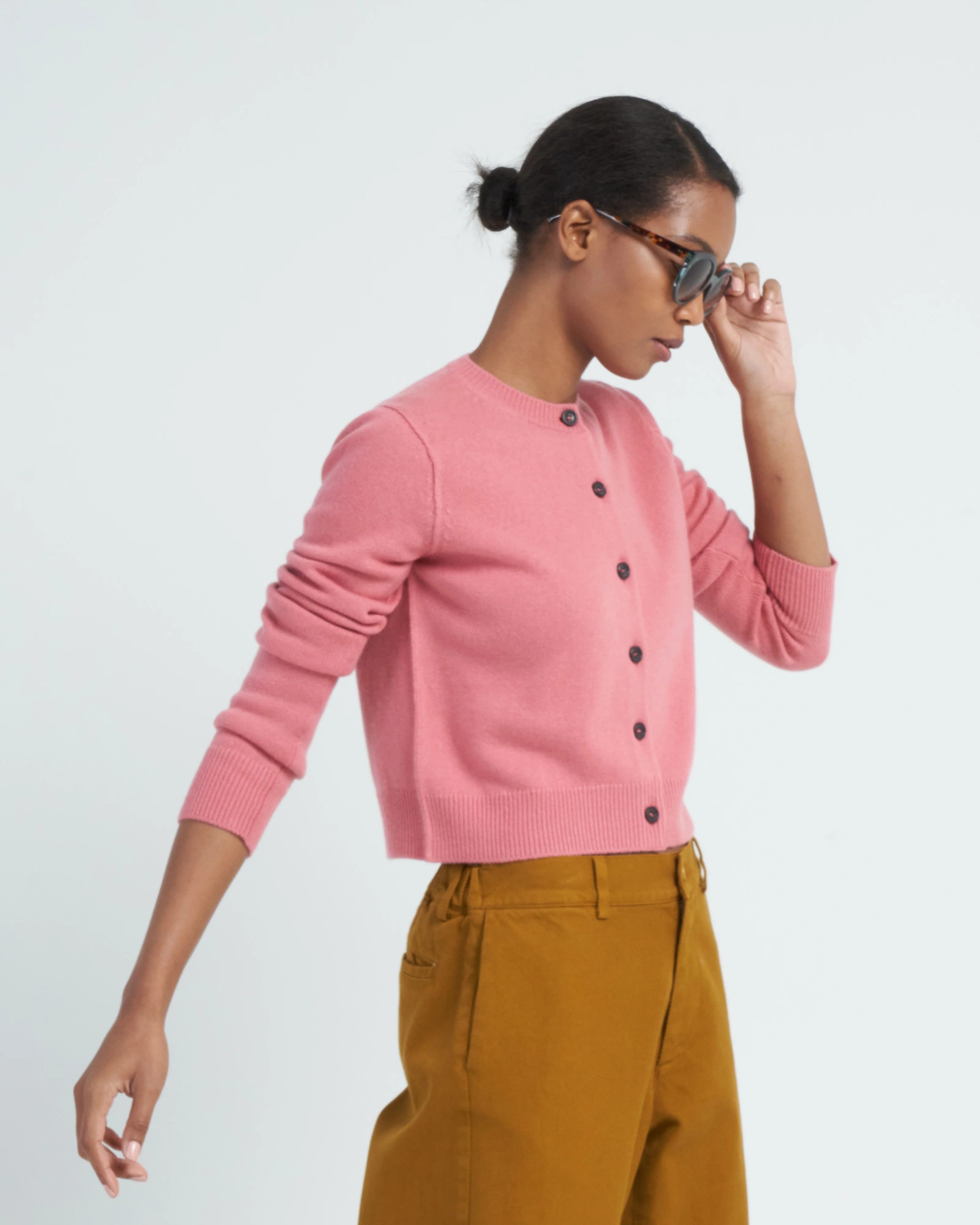 mini cardigan - sand rose - Image 3