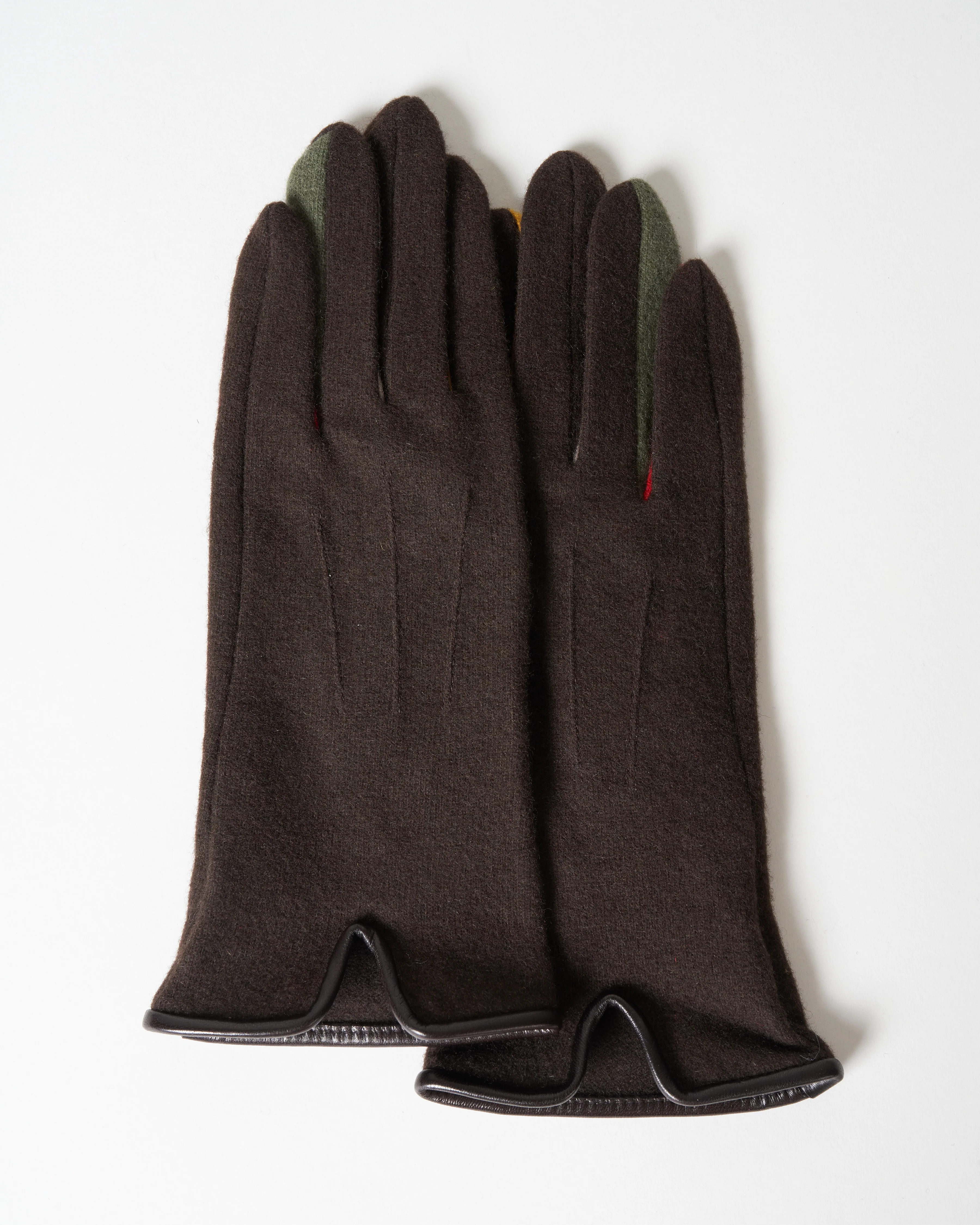 bourget wool texting gloves - brown - Image 3
