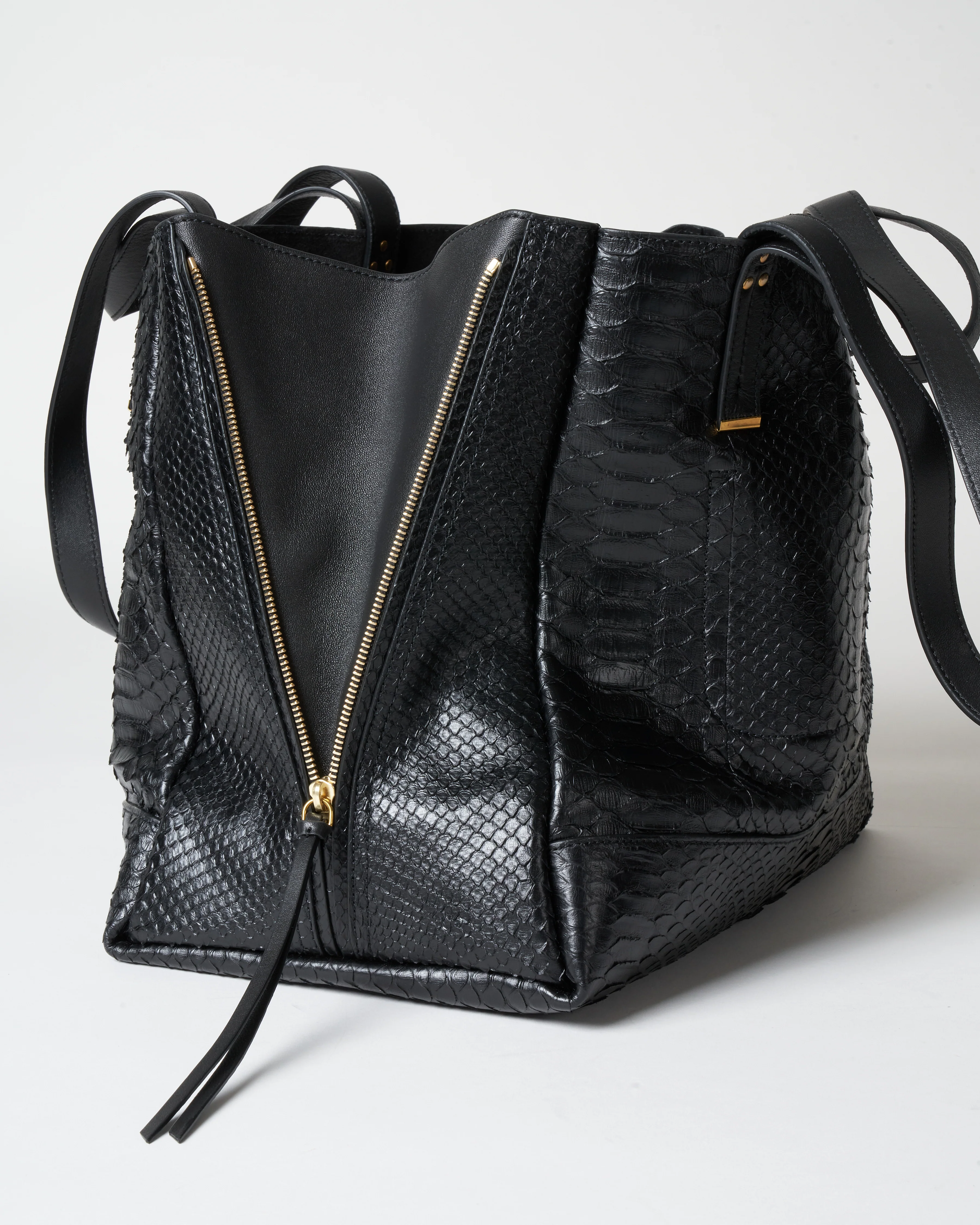 large georges tote - noir python - Image 4