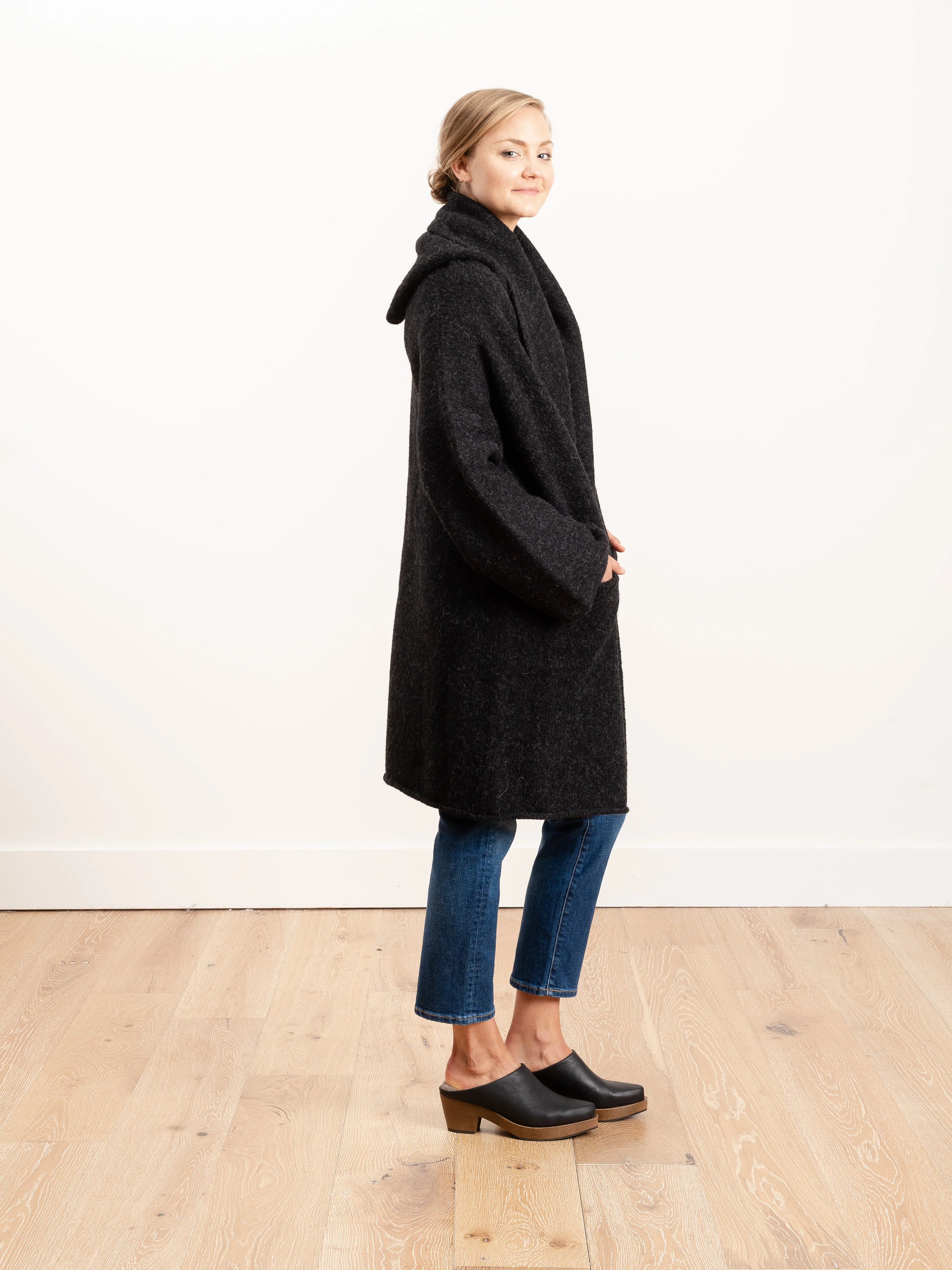 capote coat - black melange - Image 2