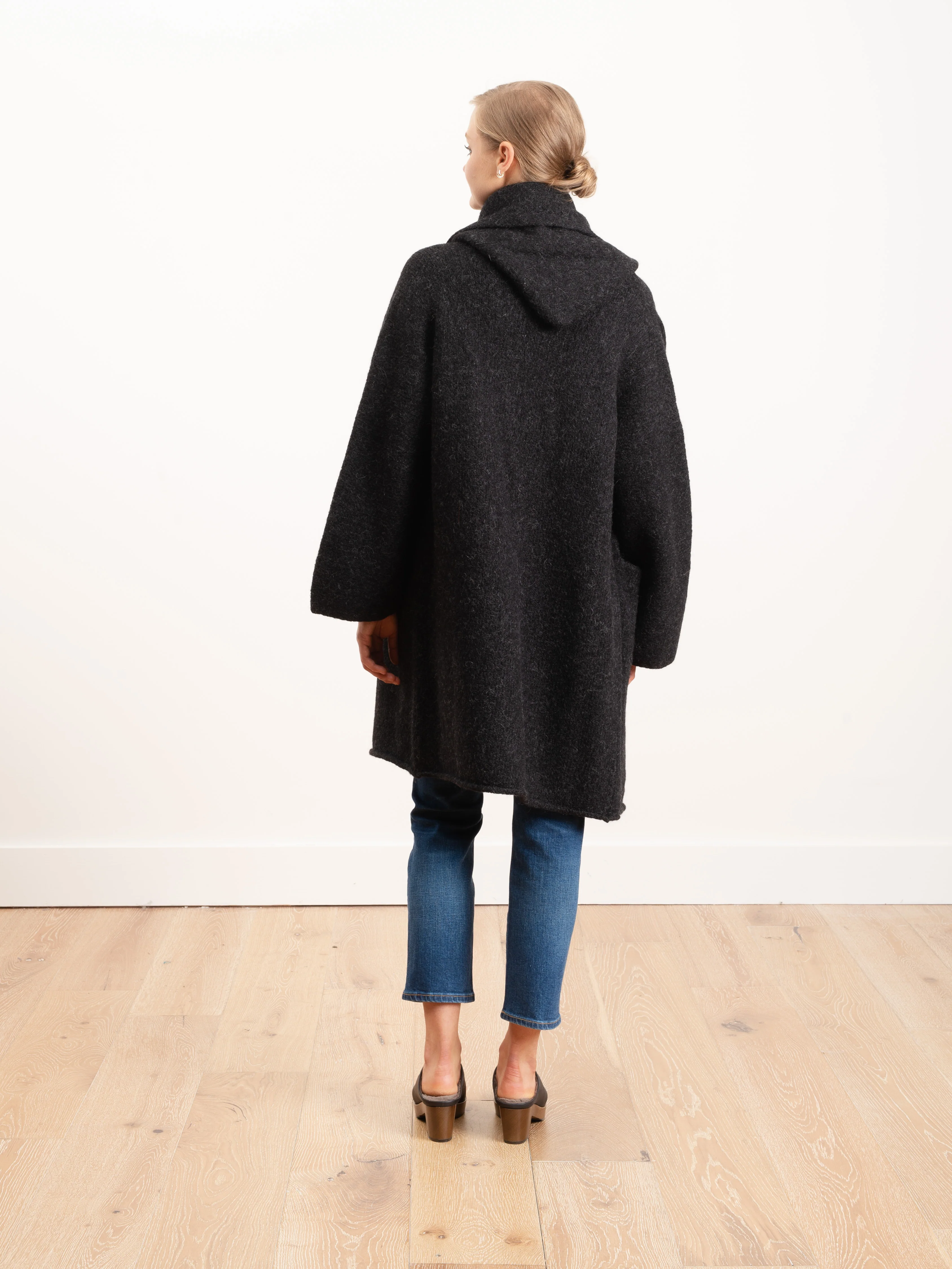 capote coat - black melange - Image 3
