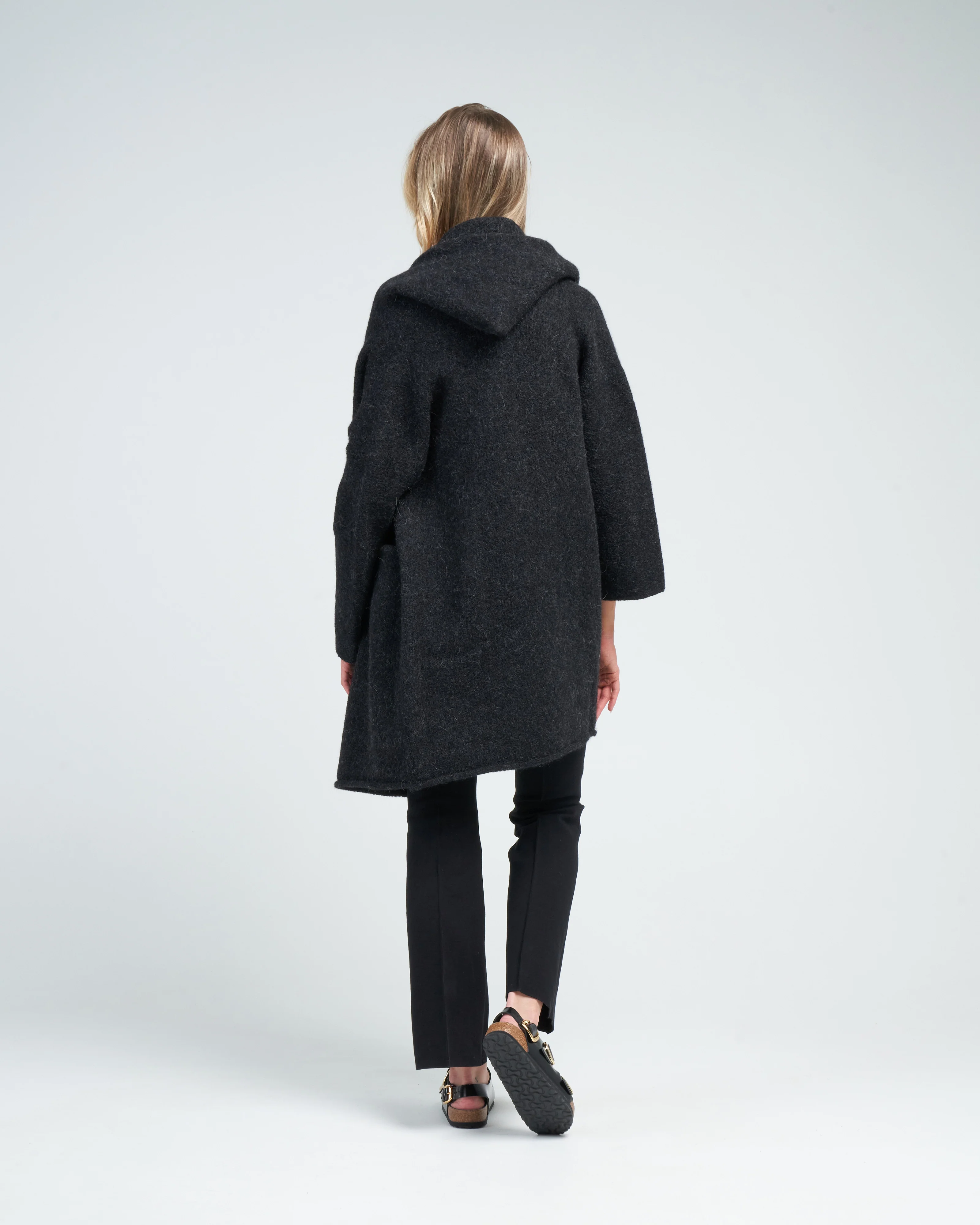 capote coat - black melange - Image 4