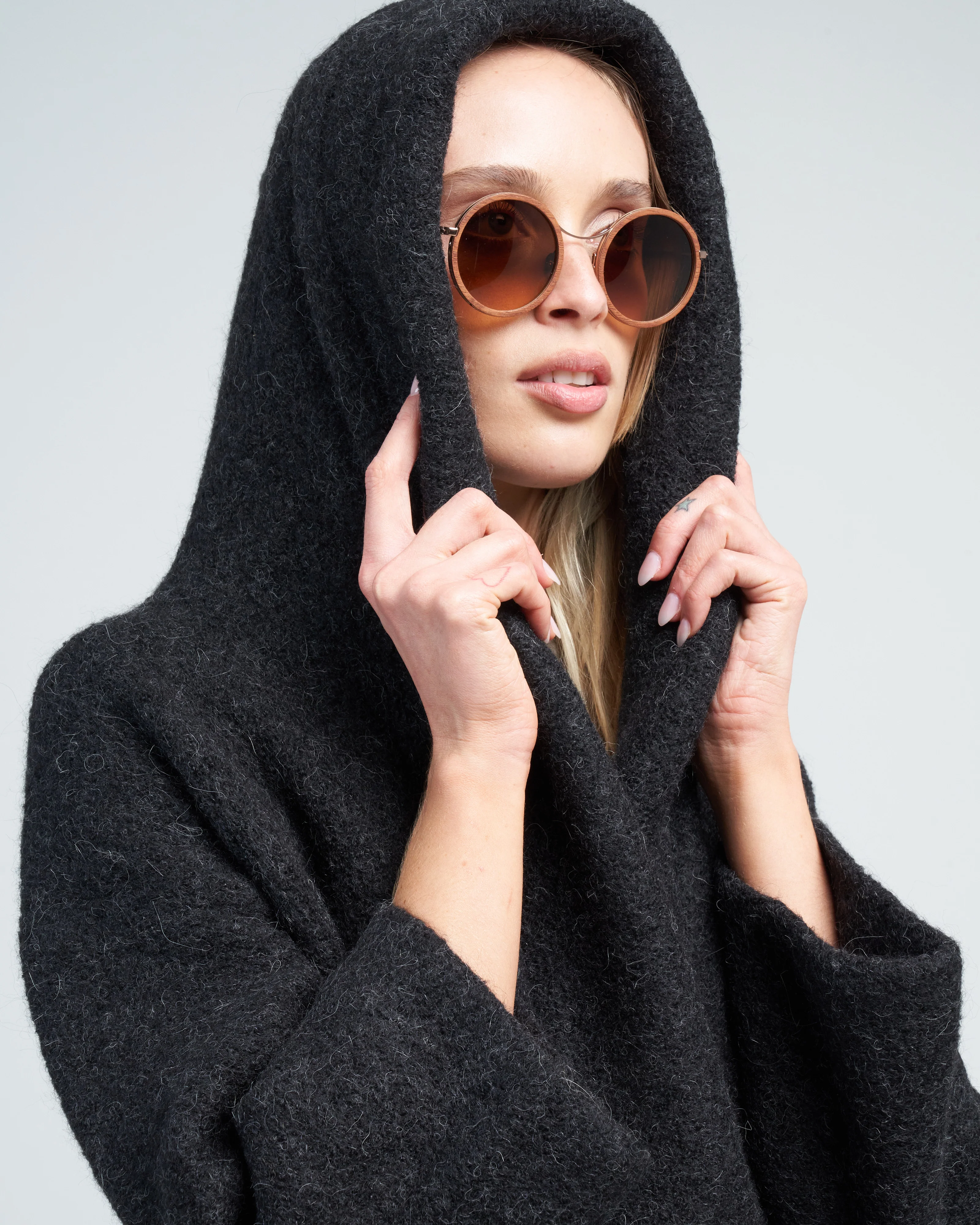 capote coat - black melange - Image 5