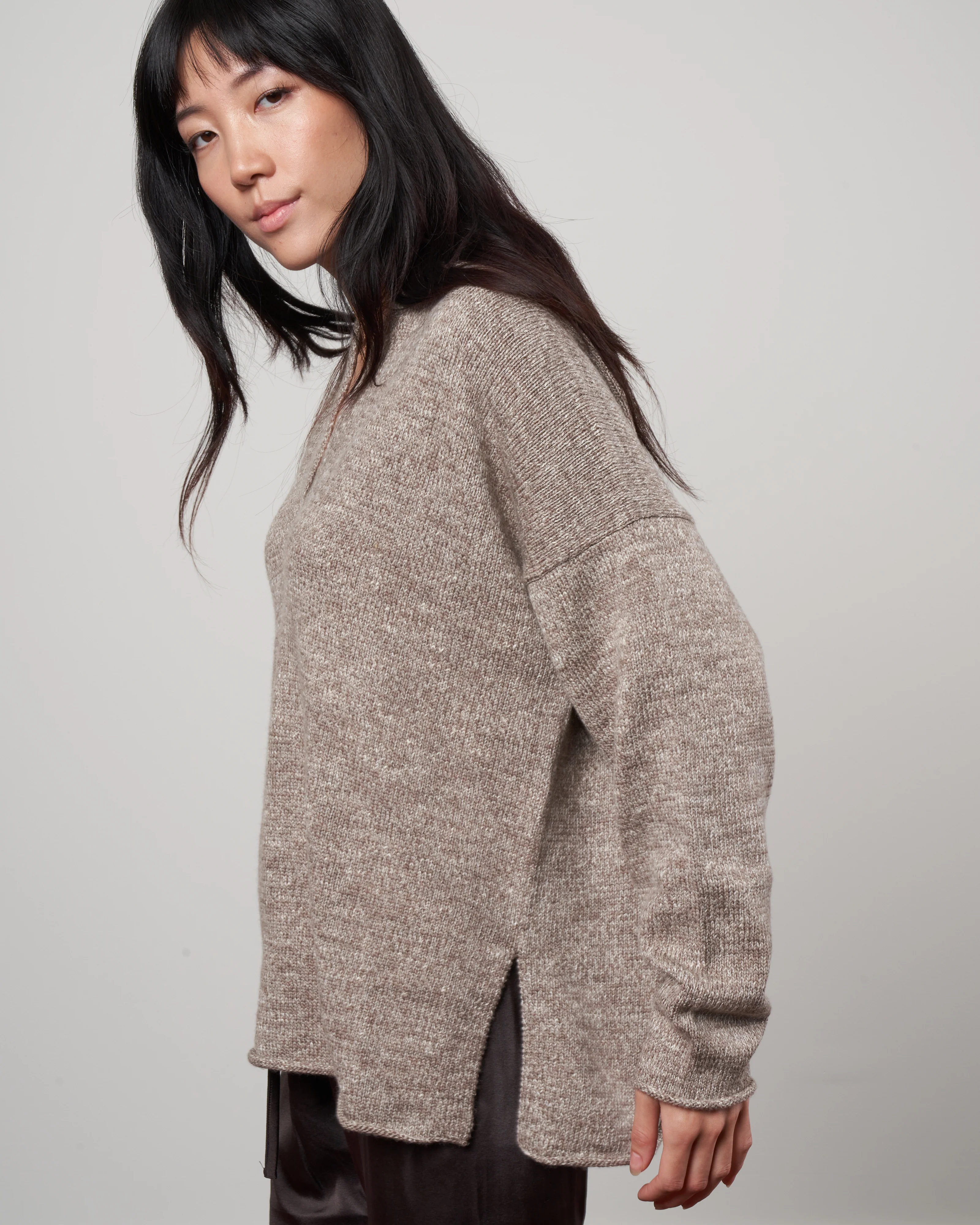 collar pullover - walnut slub - Image 3