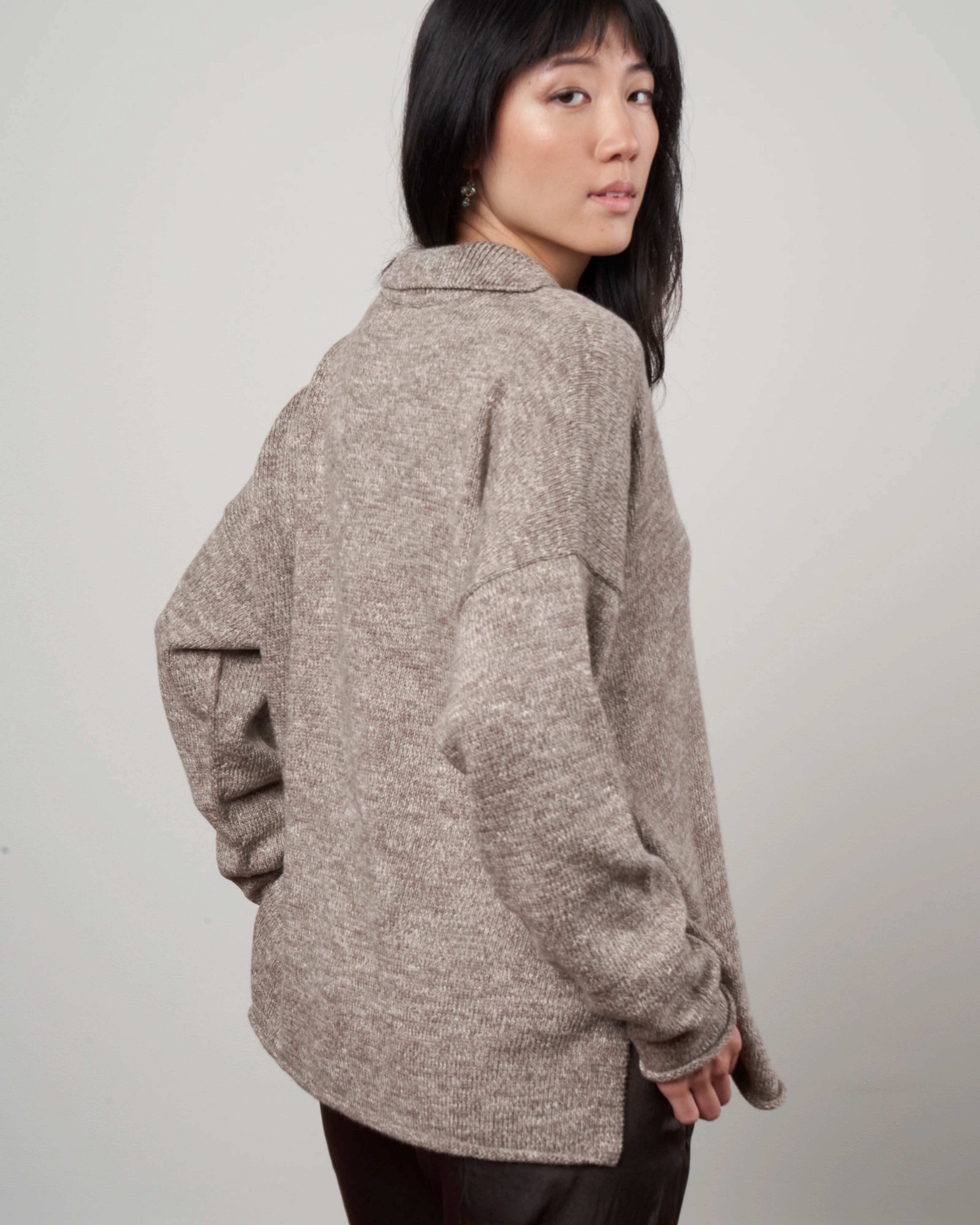 collar pullover - walnut slub - Image 4