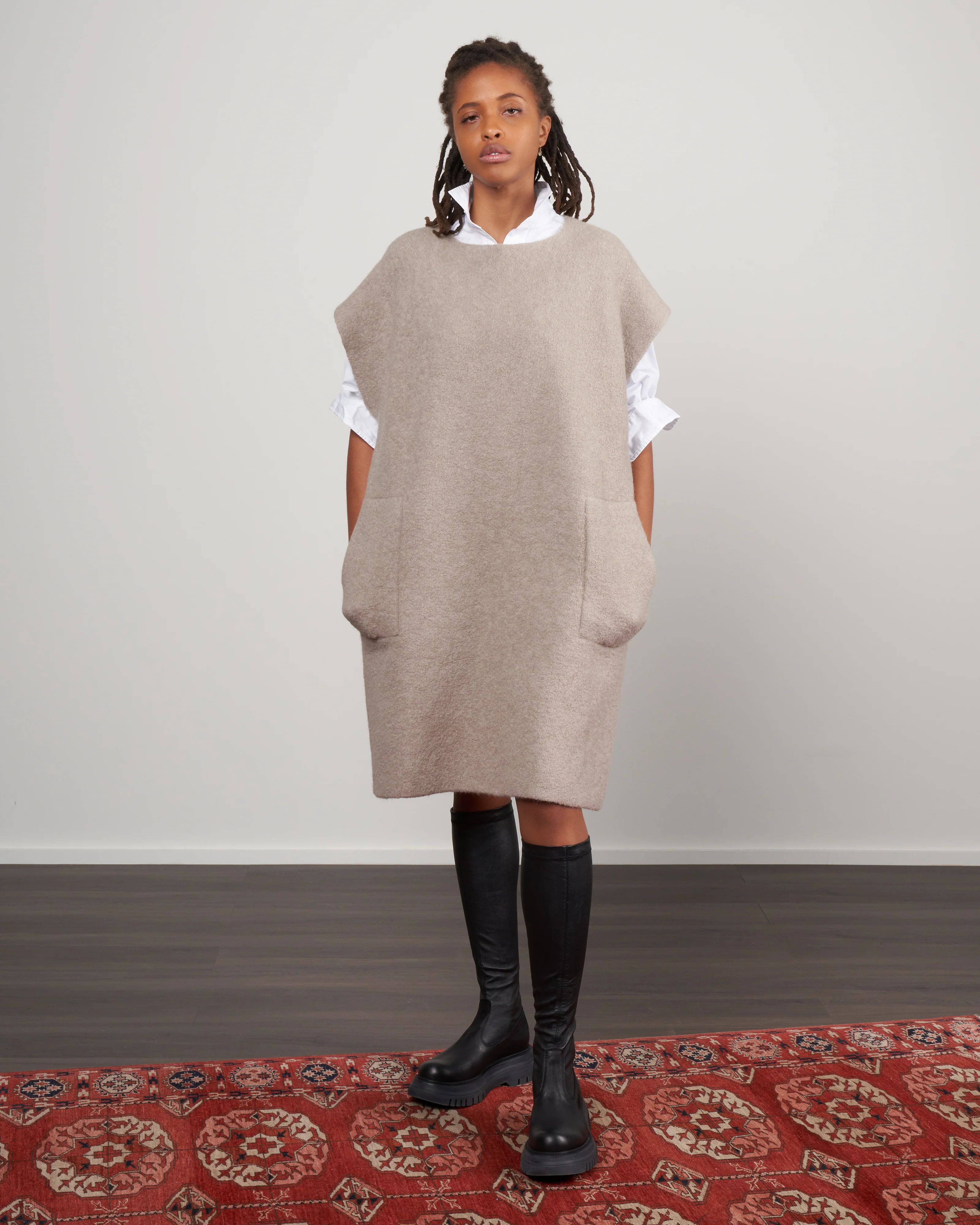 double face tunic - clay
