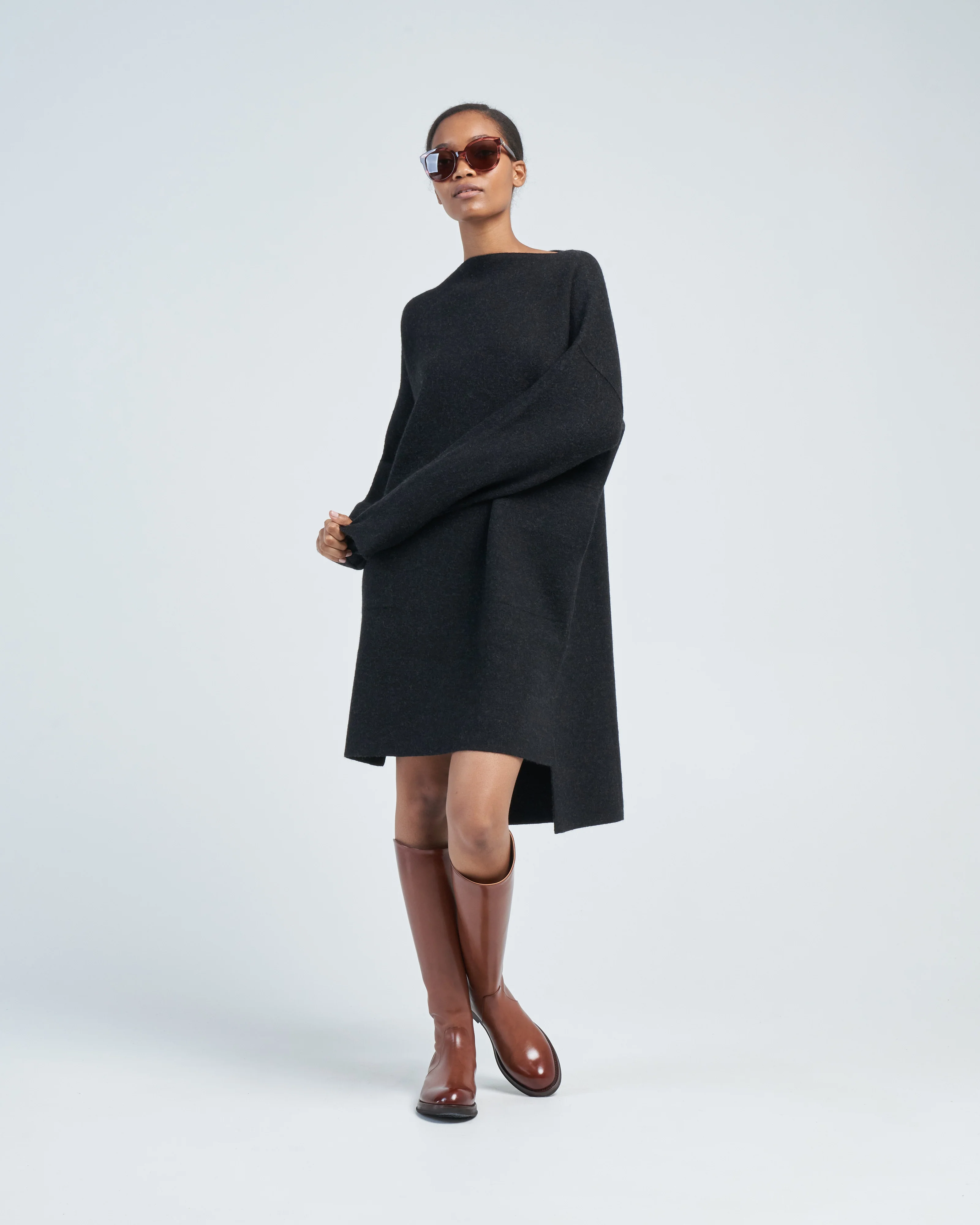 double knit boatneck dress - Image 2
