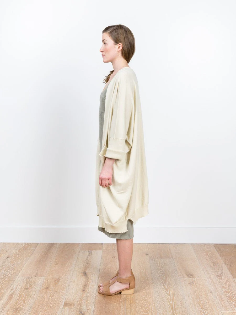 fine wide cardigan - ivory - Image 2