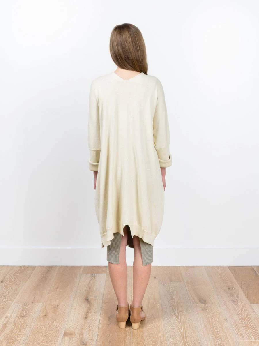 fine wide cardigan - ivory - Image 3