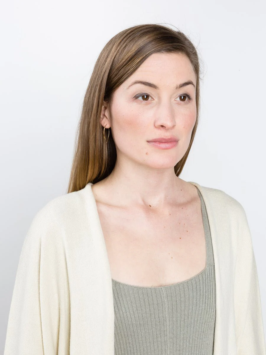 fine wide cardigan - ivory - Image 5
