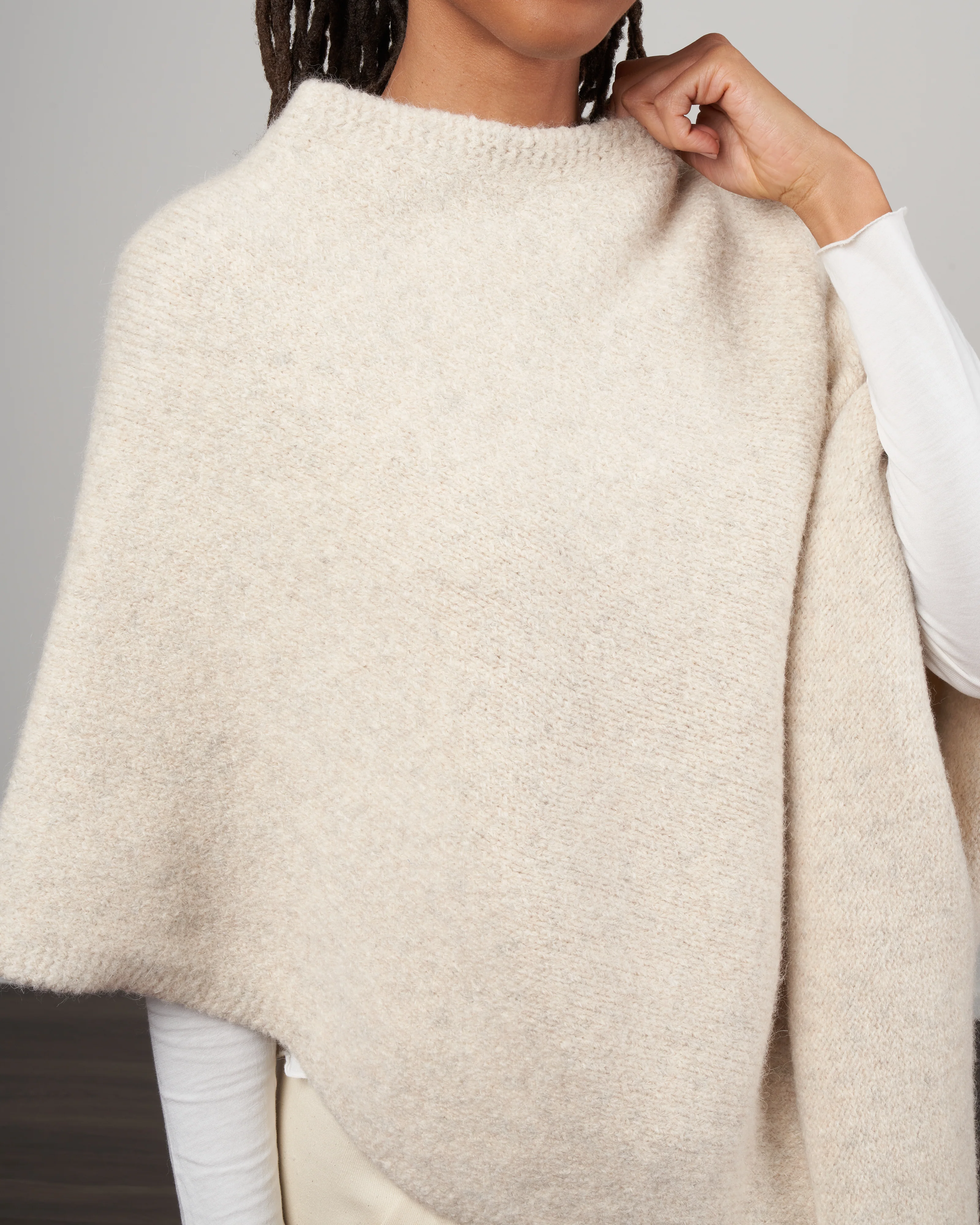 fold poncho - ecru - Image 2