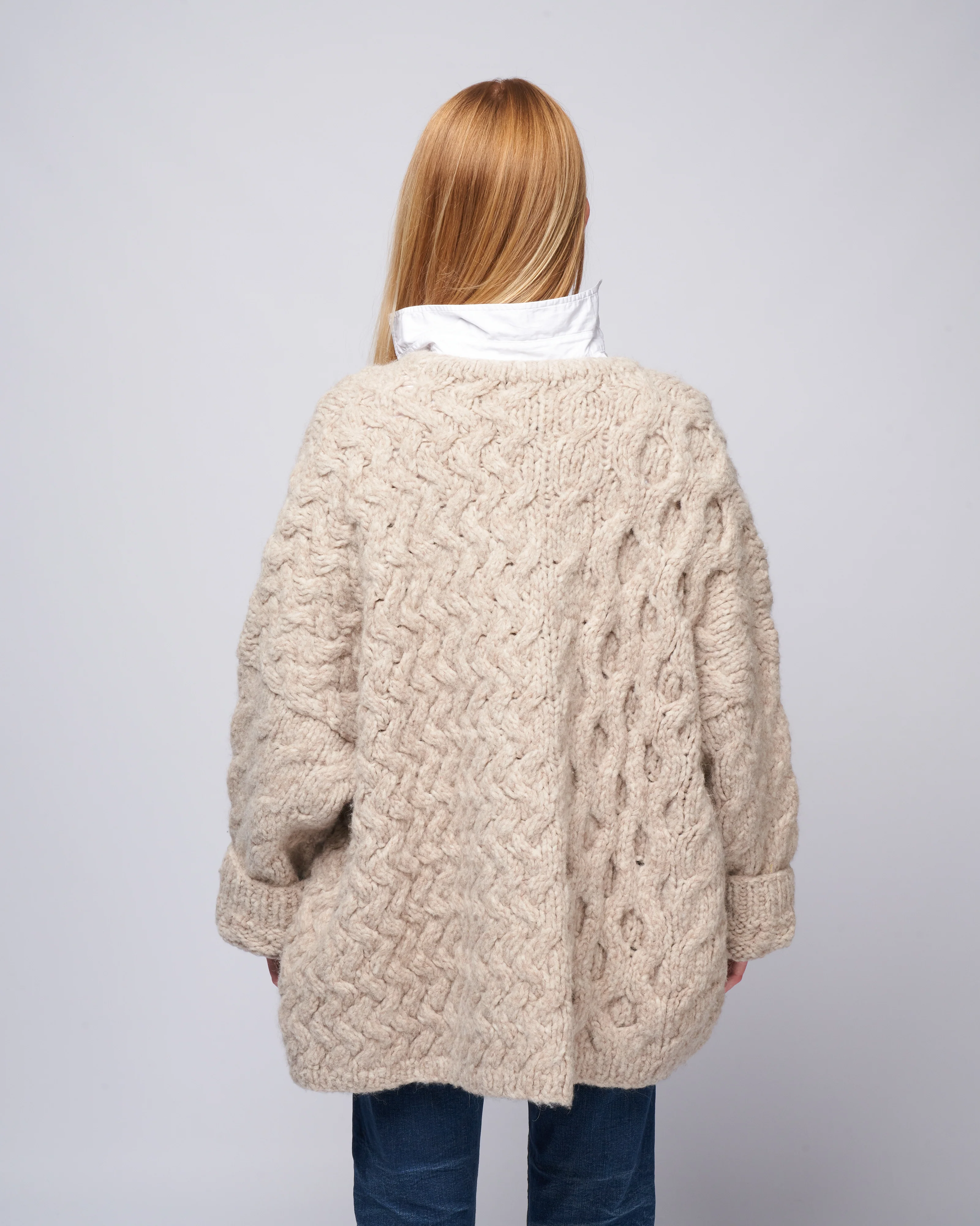handknit aran cardigan - aspen - Image 4