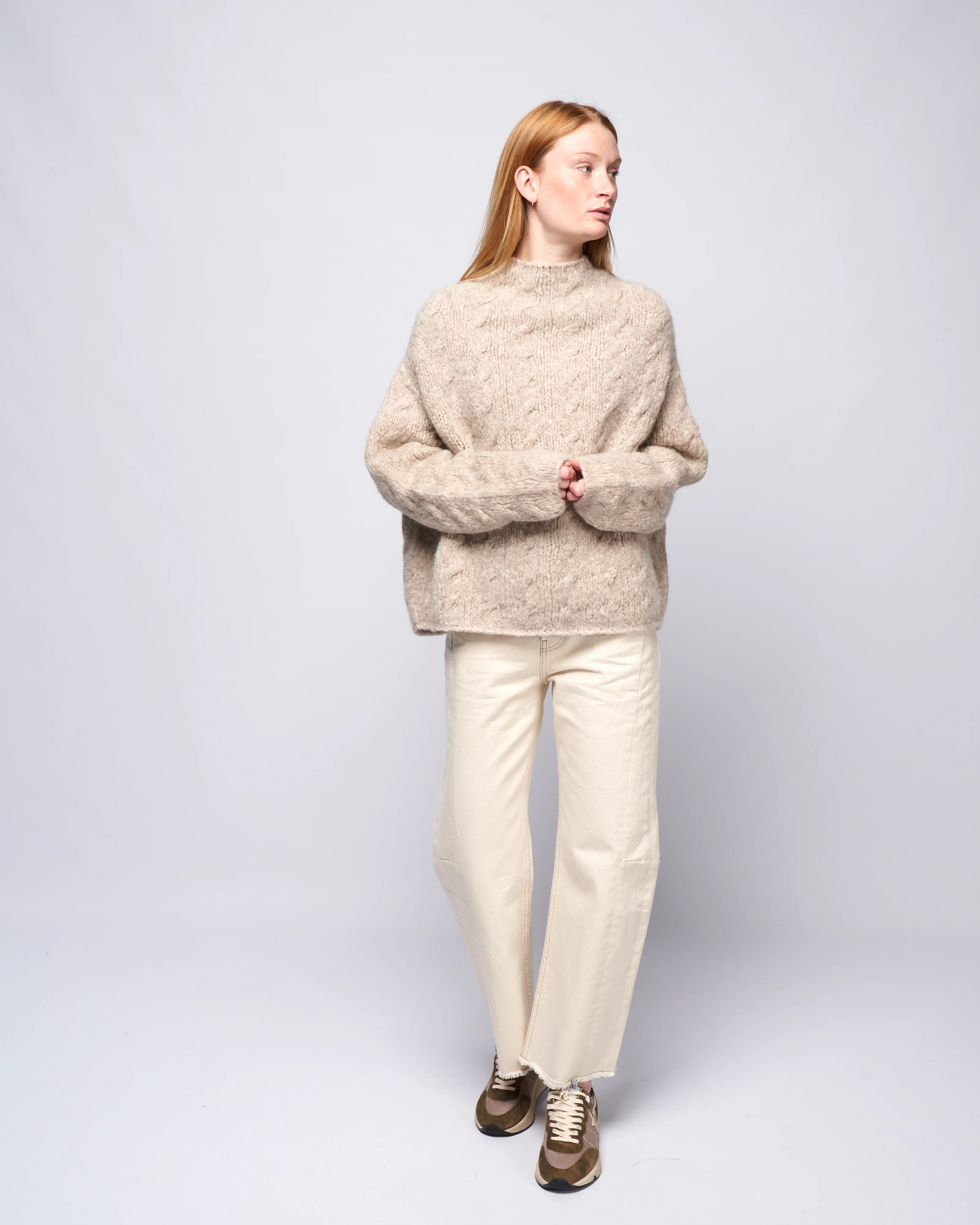 handknit cable pullover - aspen - Image 2
