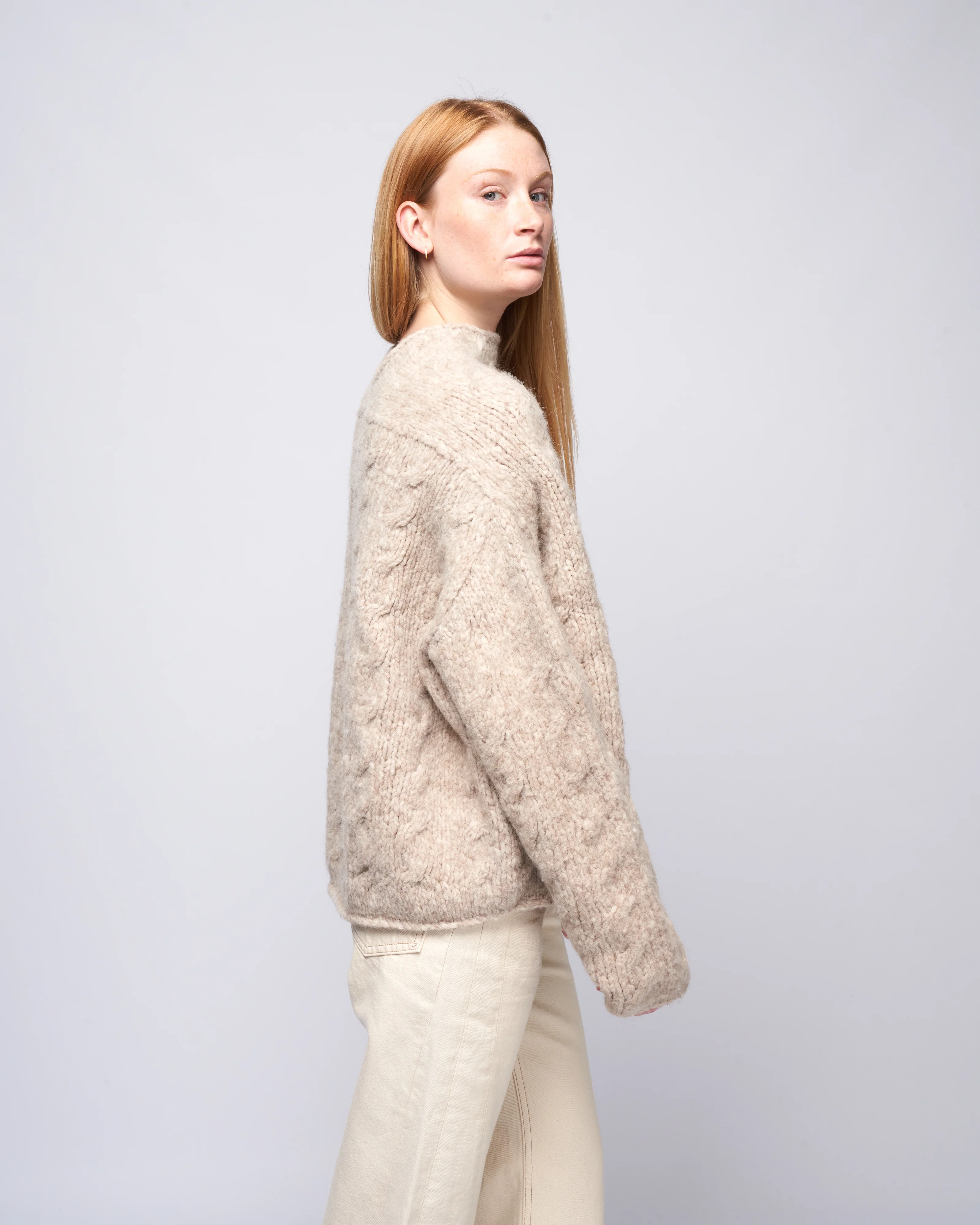 handknit cable pullover - aspen - Image 3