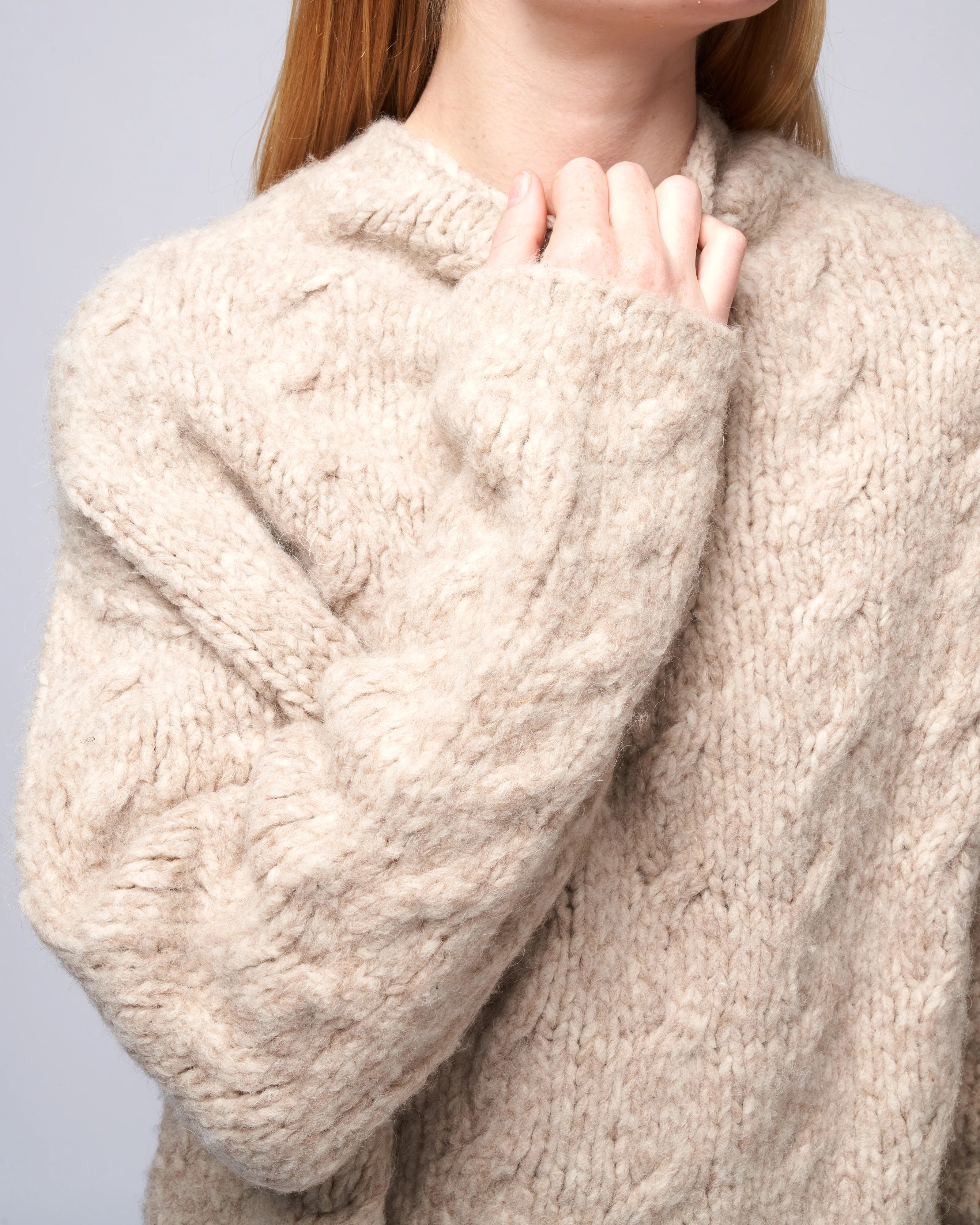 handknit cable pullover - aspen - Image 5