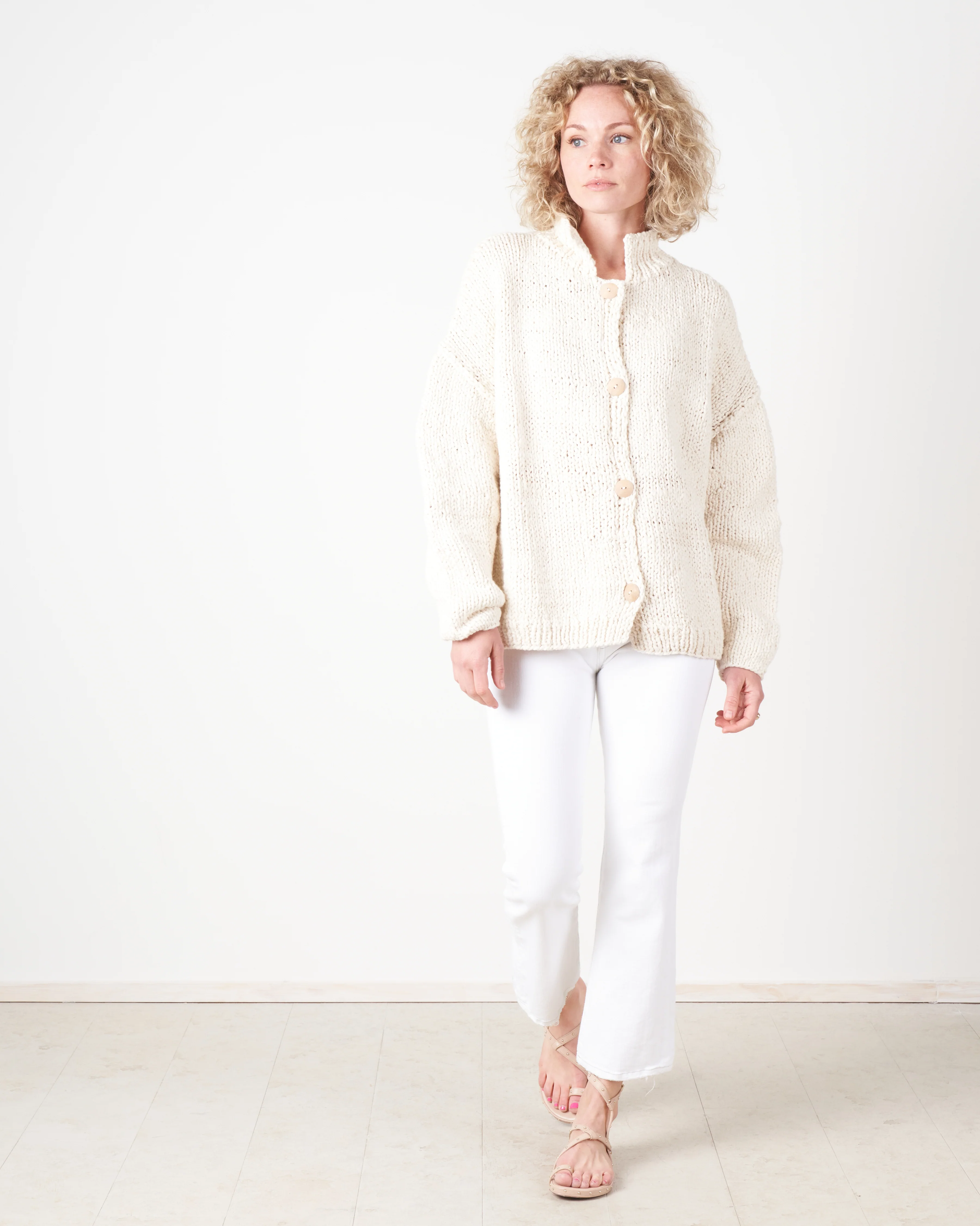 handknit collar cardigan - roving - Image 6