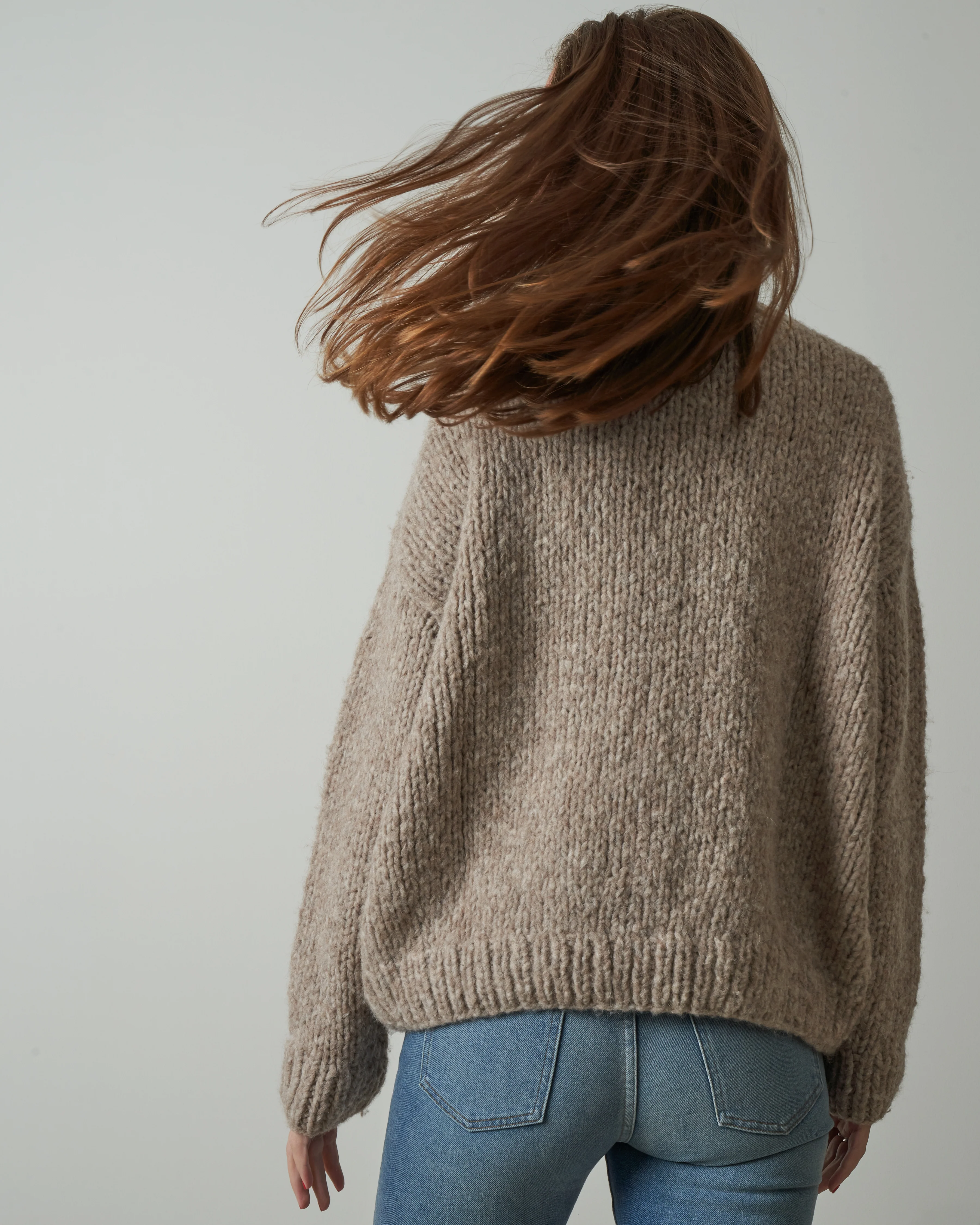 handknit new turtleneck - mouse melange - Image 3
