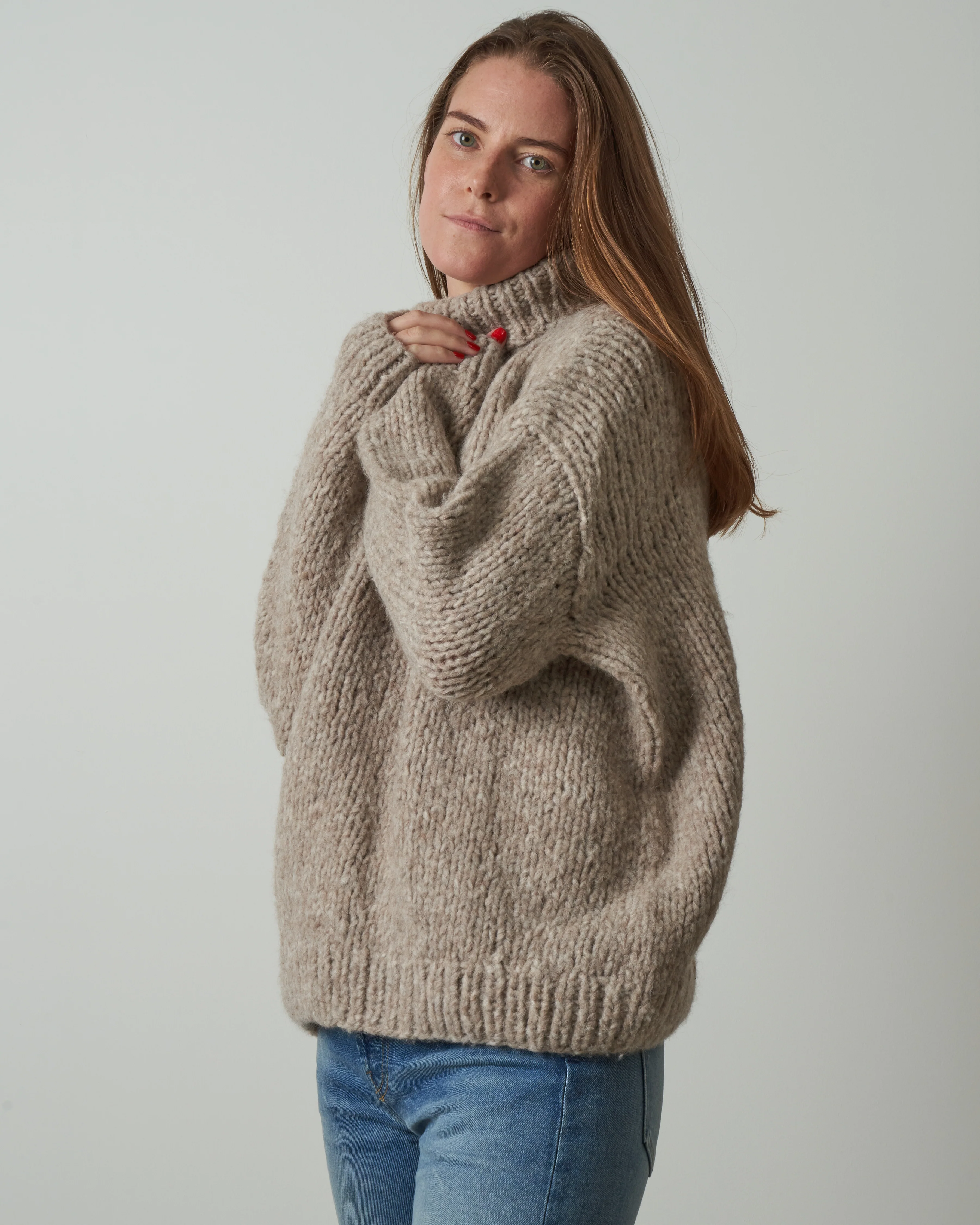 handknit new turtleneck - mouse melange - Image 4