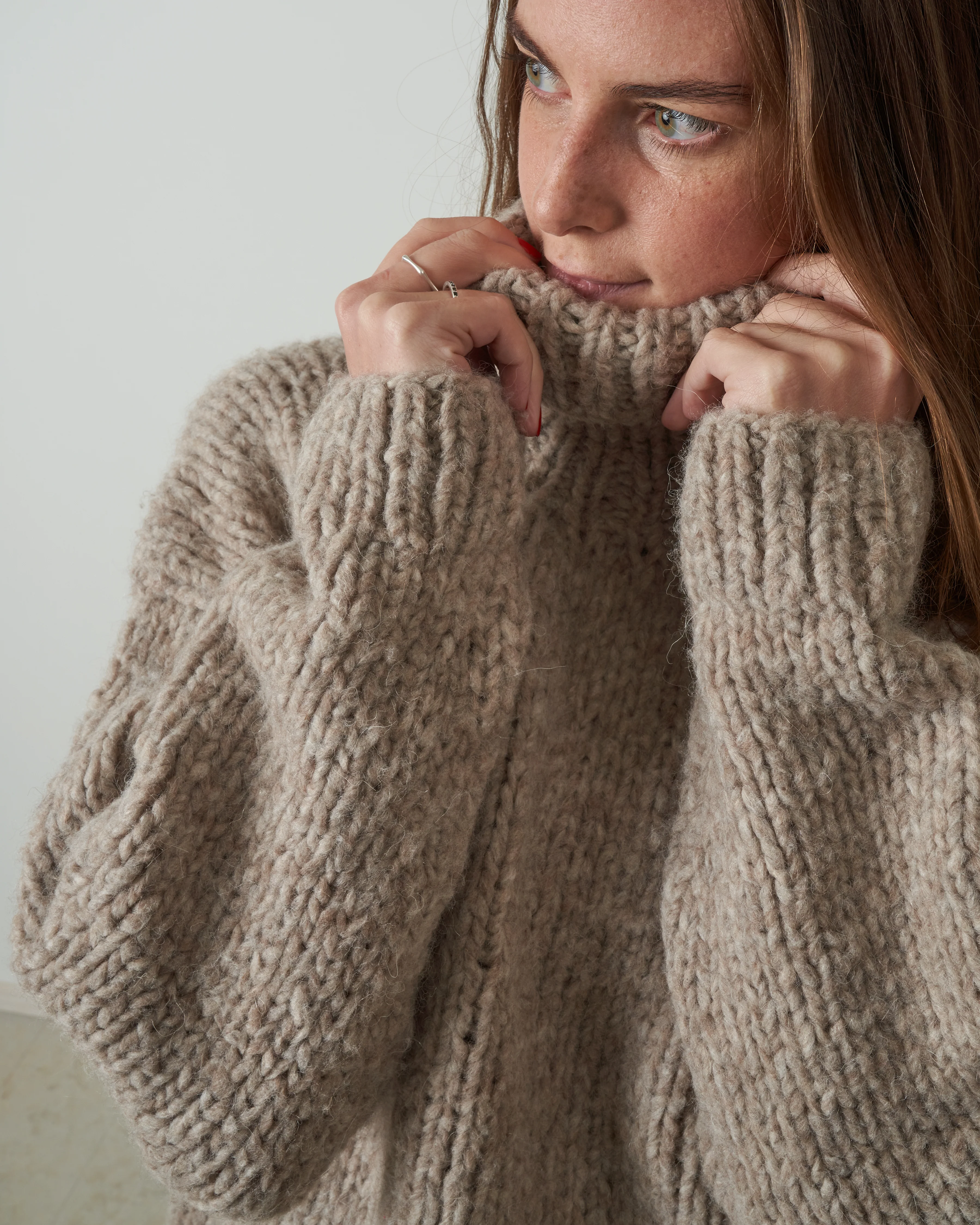 handknit new turtleneck - mouse melange - Image 5