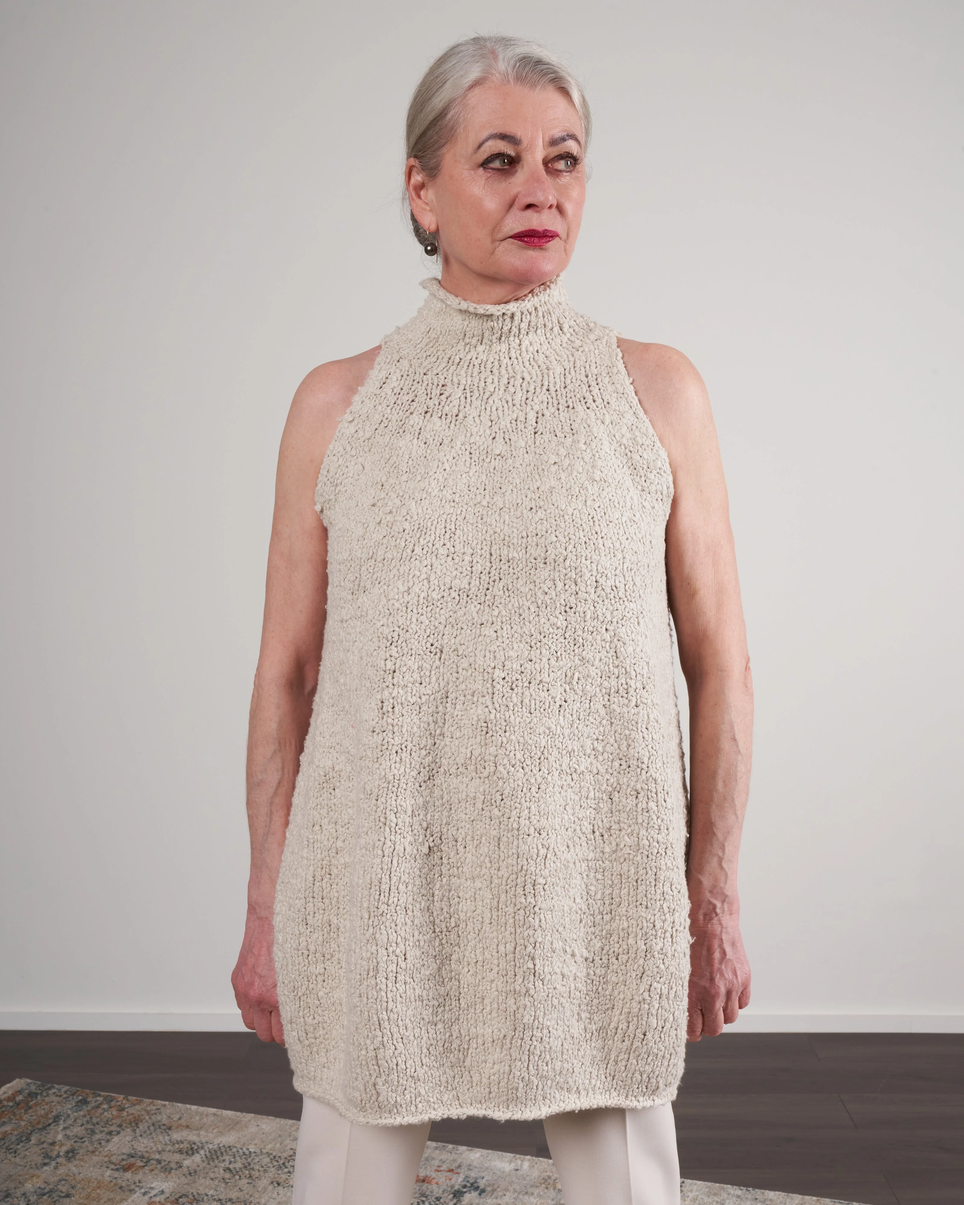 handknit yoke shell - air