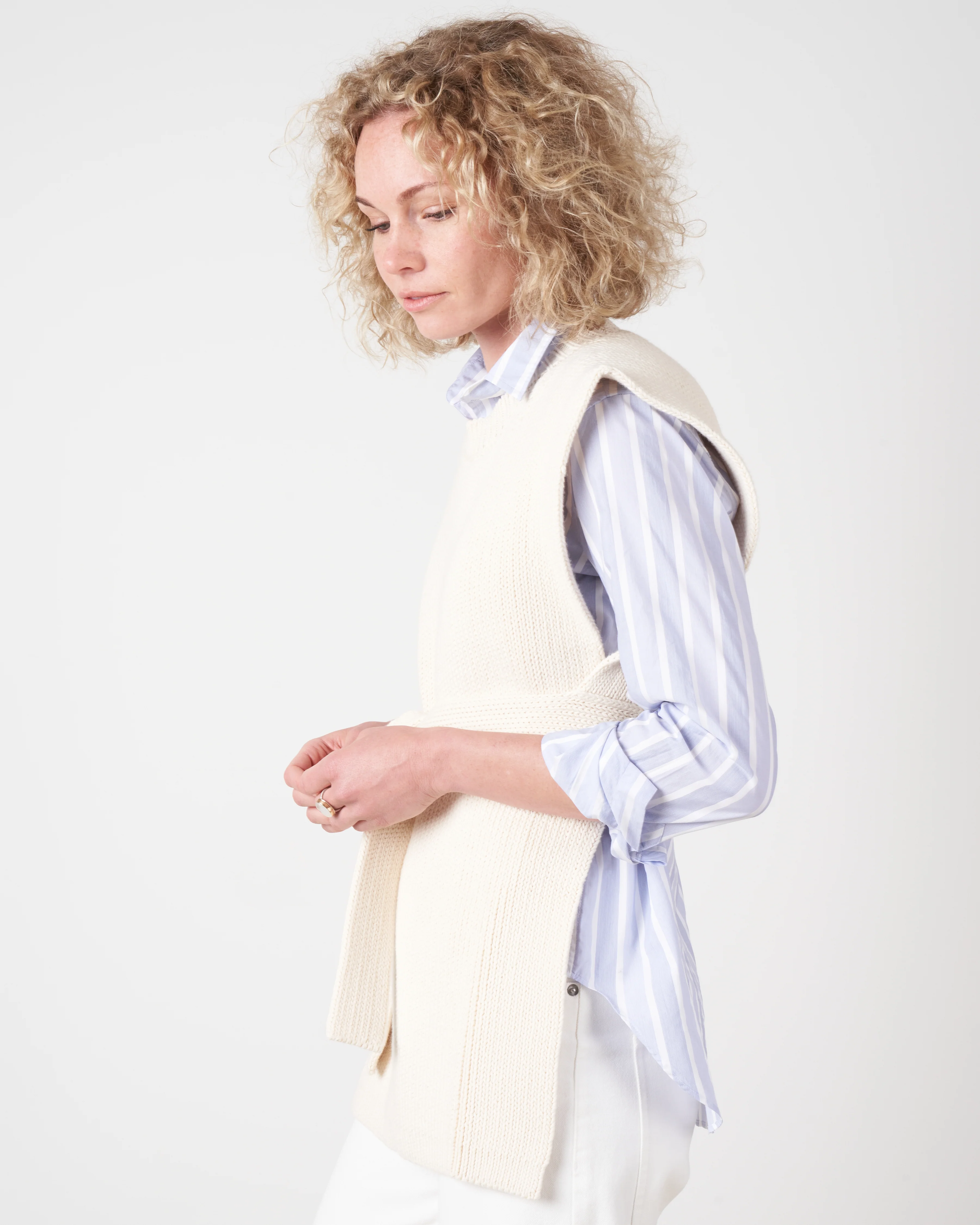 interlock apron top - raw white - Image 3