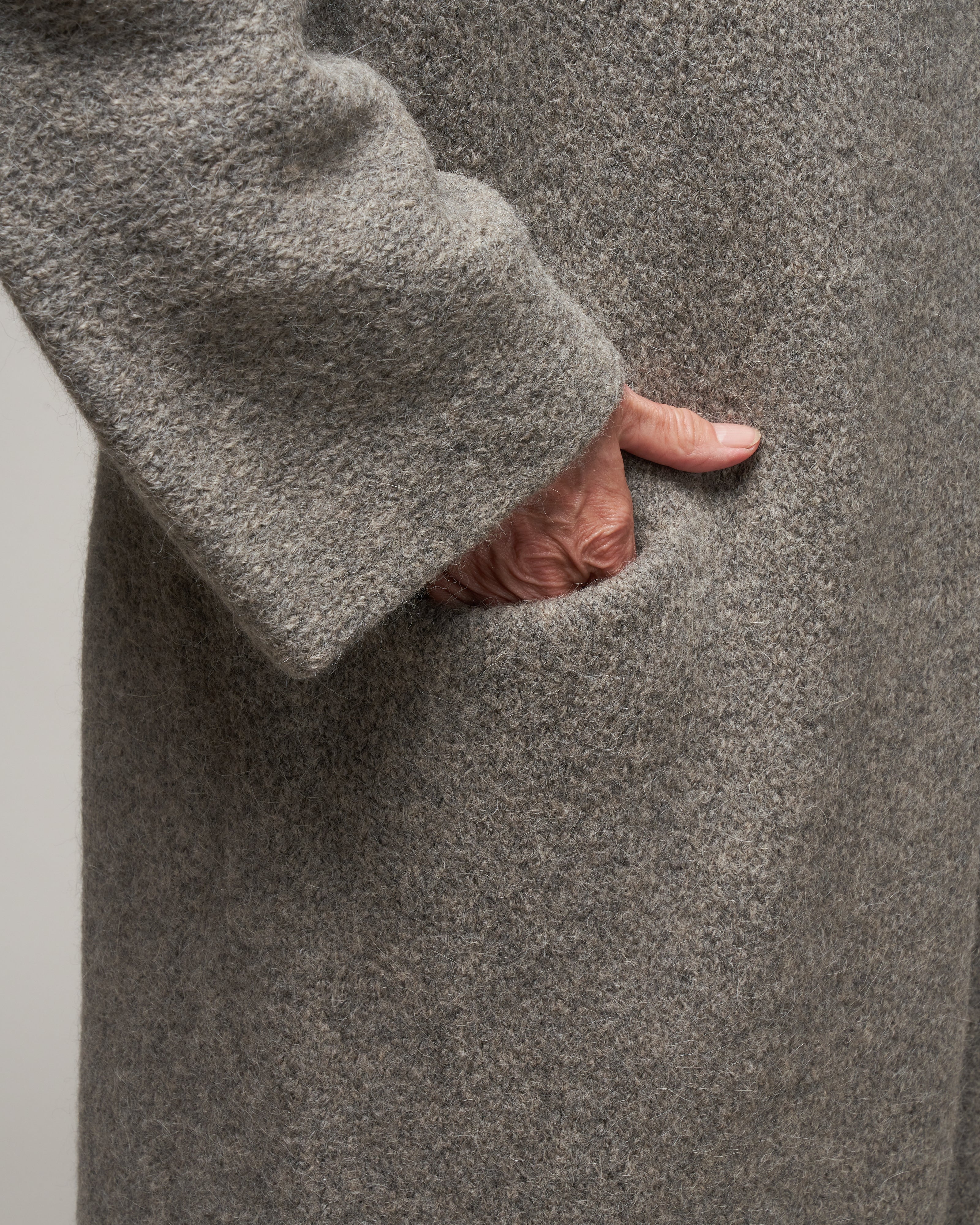 long shawl cardigan - rock - Image 4