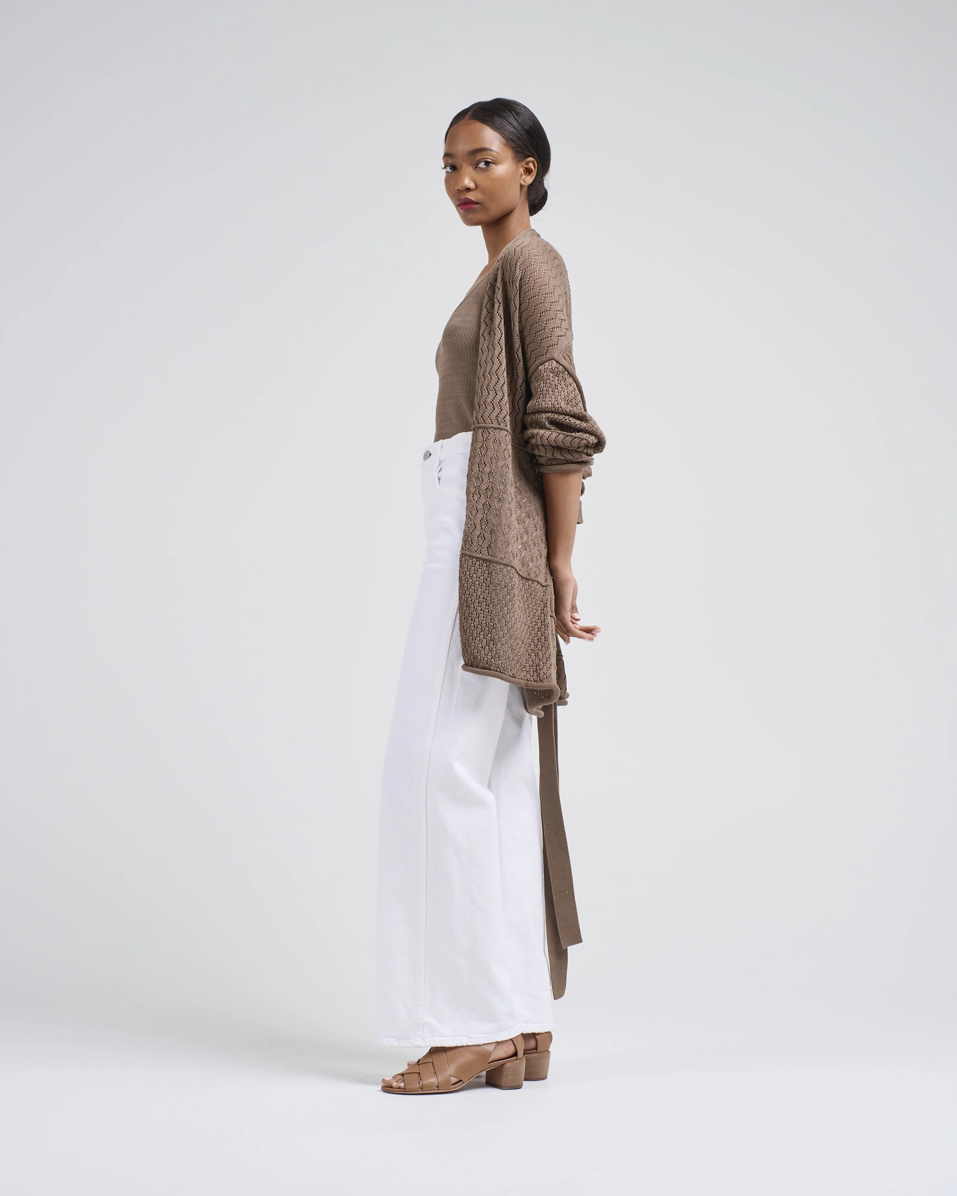 mix pointelle cardigan - Image 4
