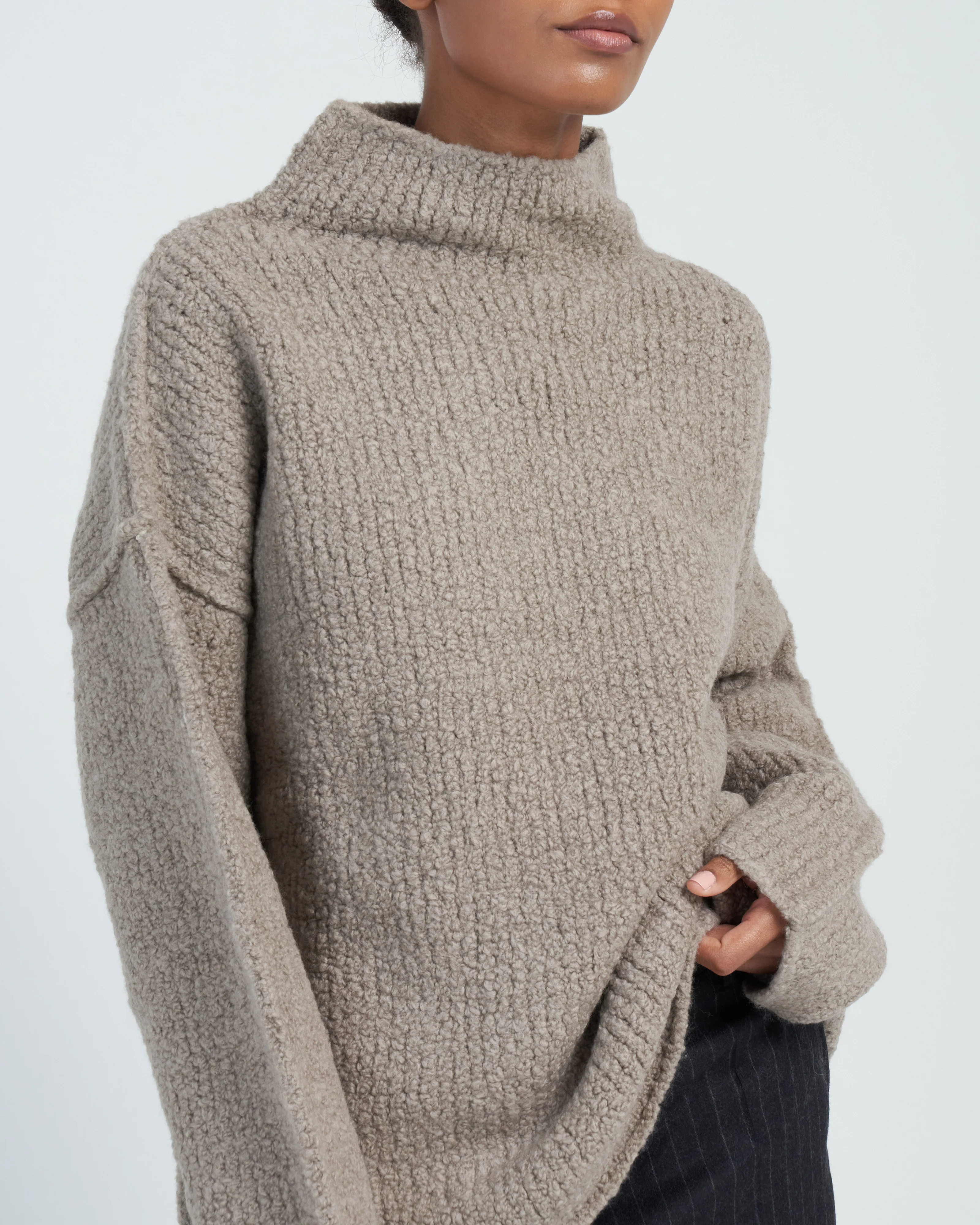 raw turtleneck - taupe - Image 5