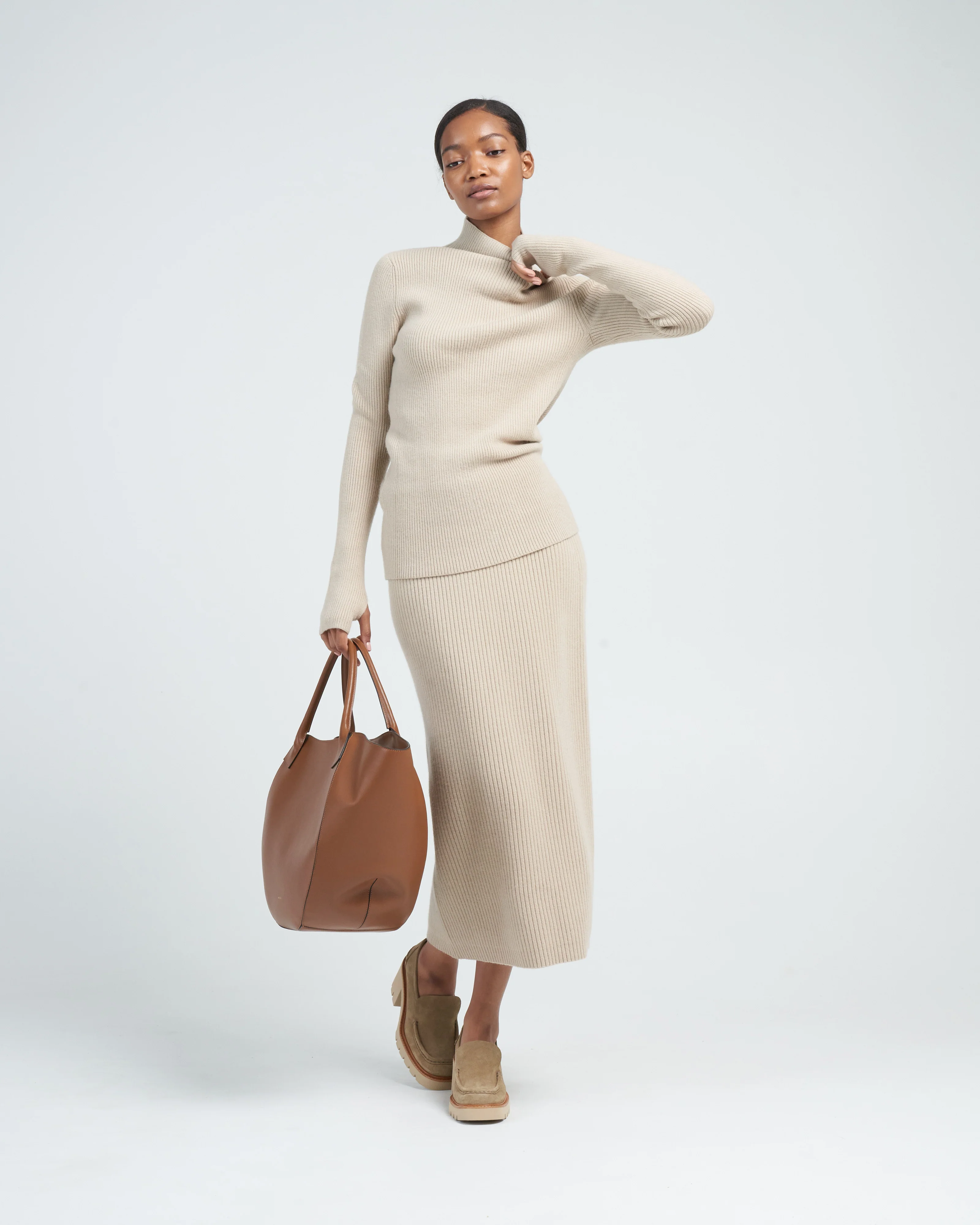 rib mockneck - antique - Image 2