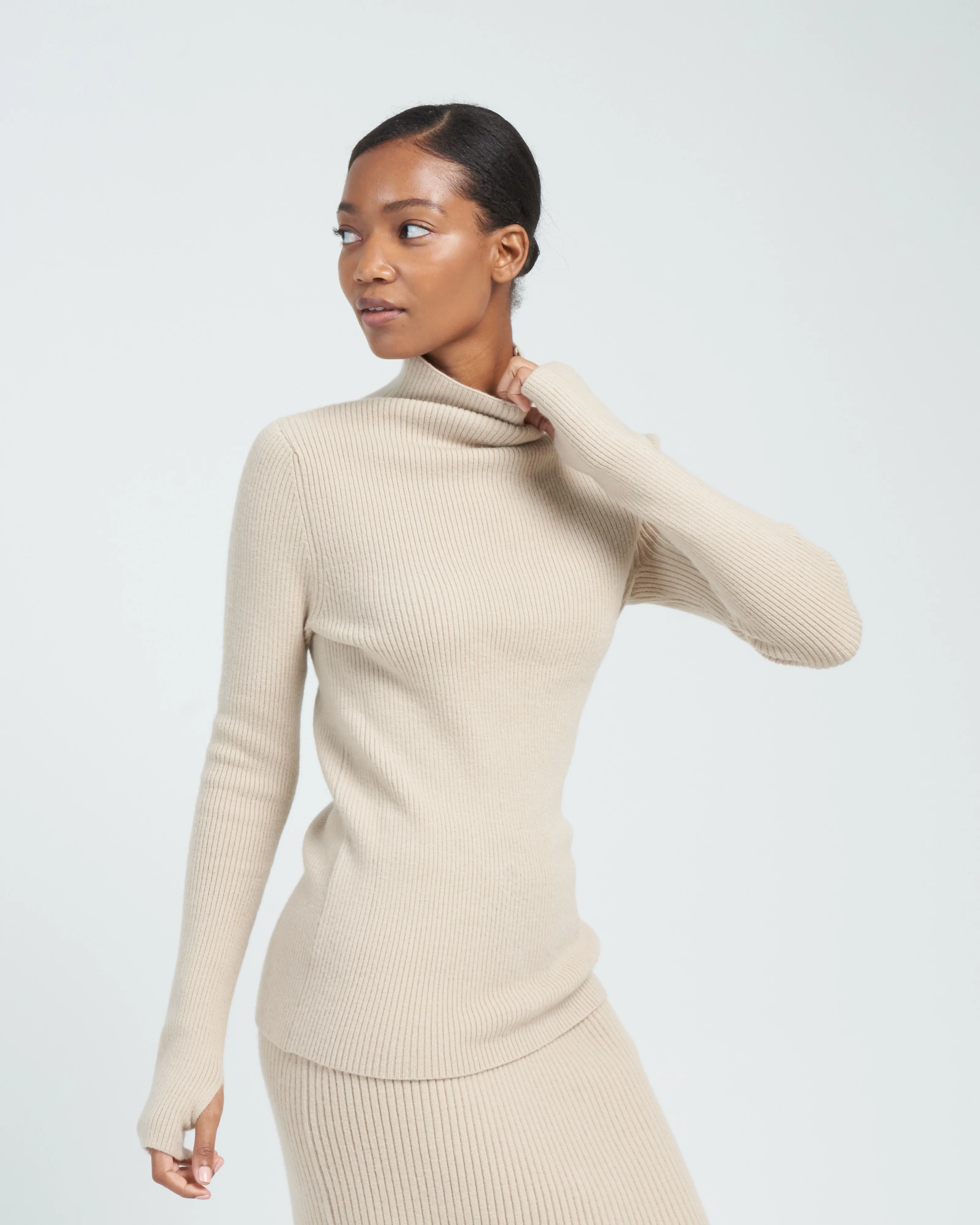 rib mockneck - antique - Image 3