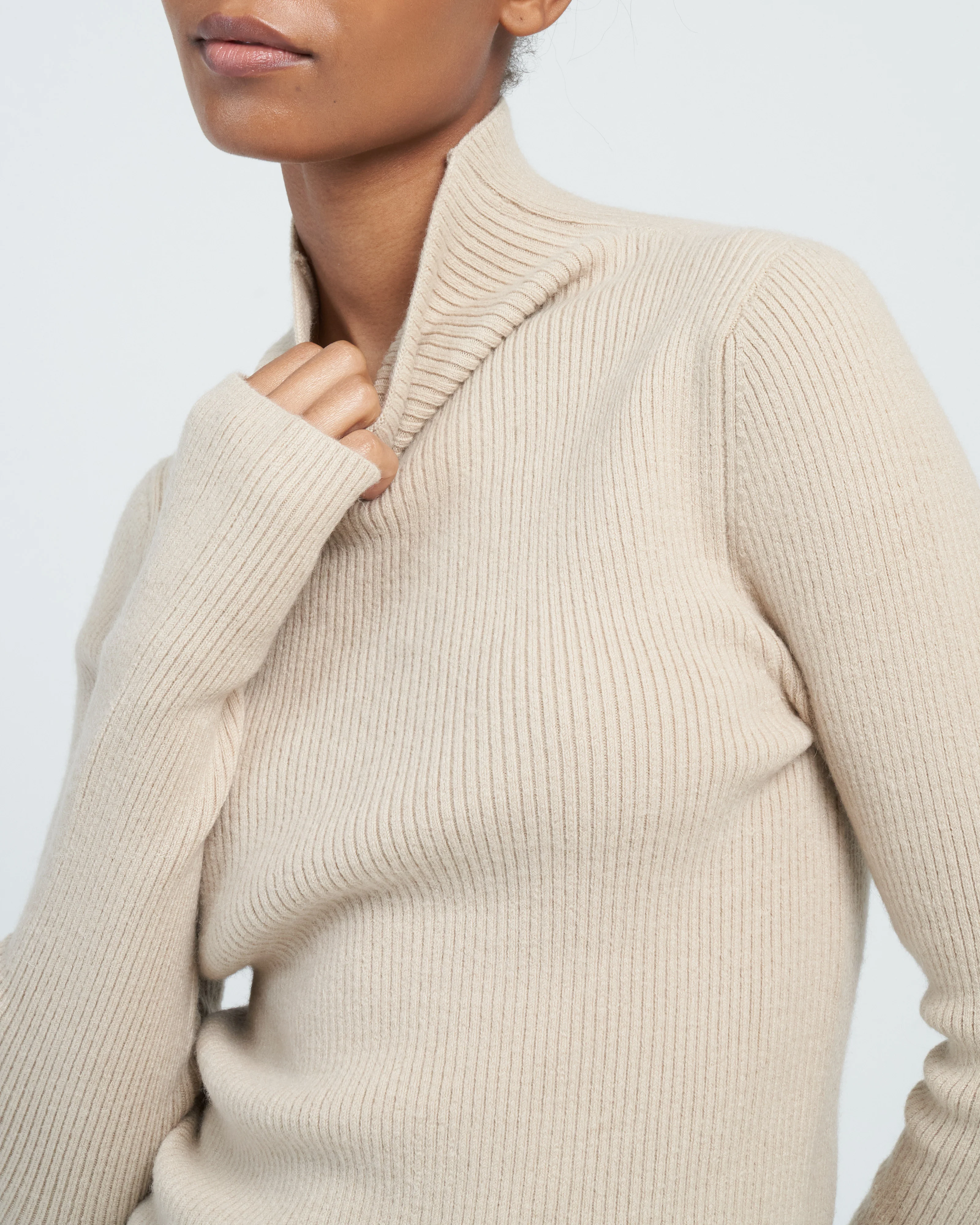rib mockneck - antique - Image 5