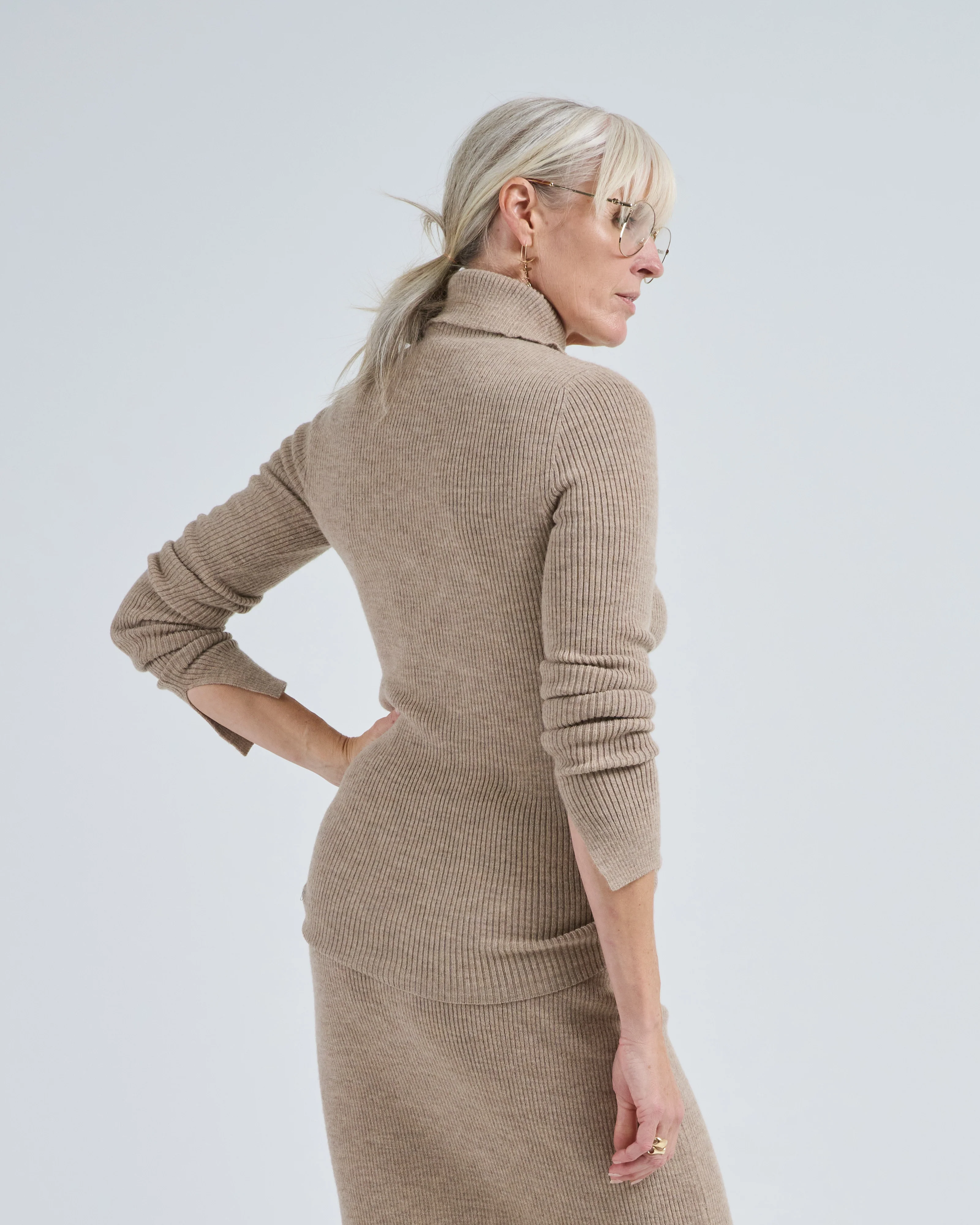 rib split turtleneck - Image 3
