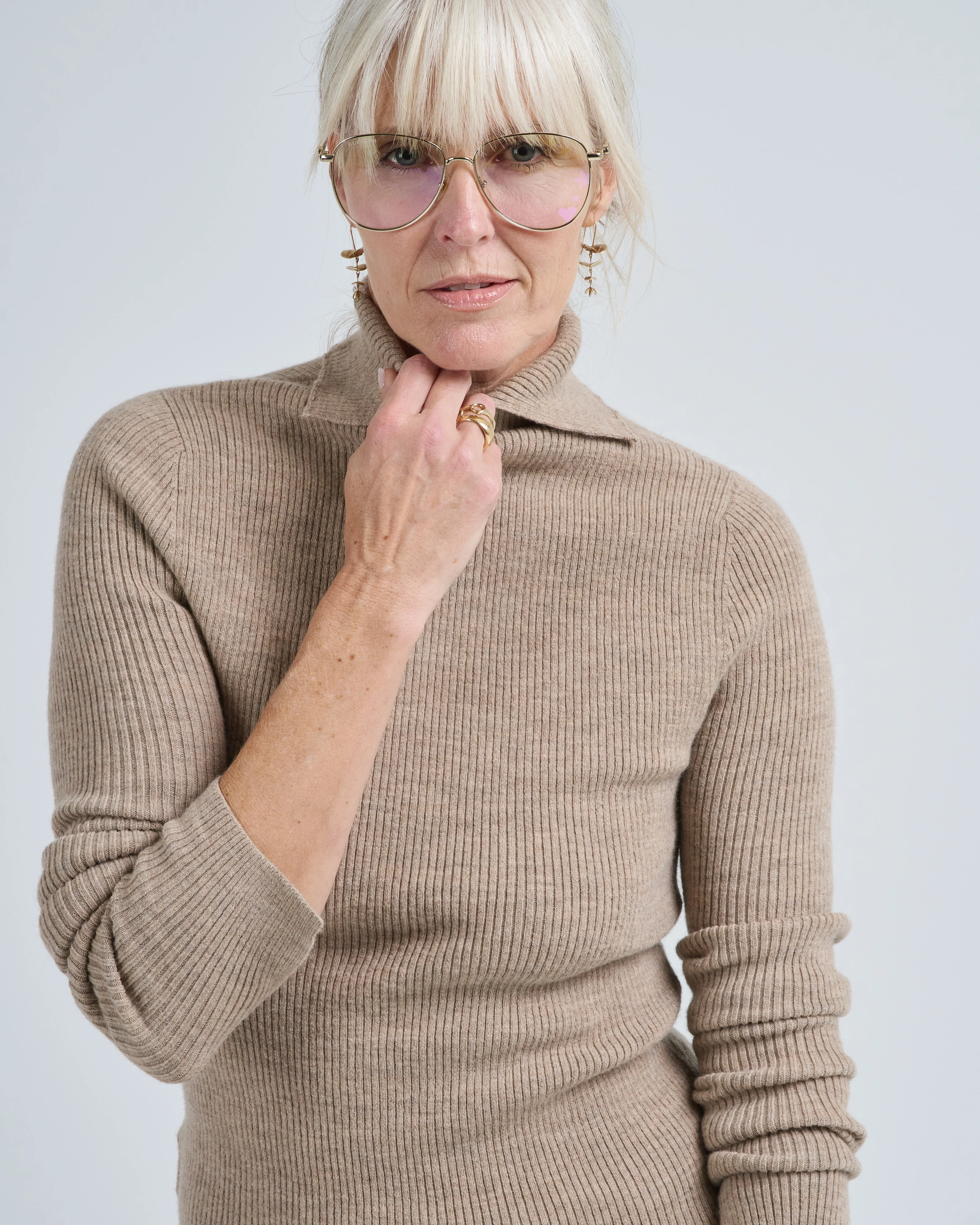 rib split turtleneck - Image 5