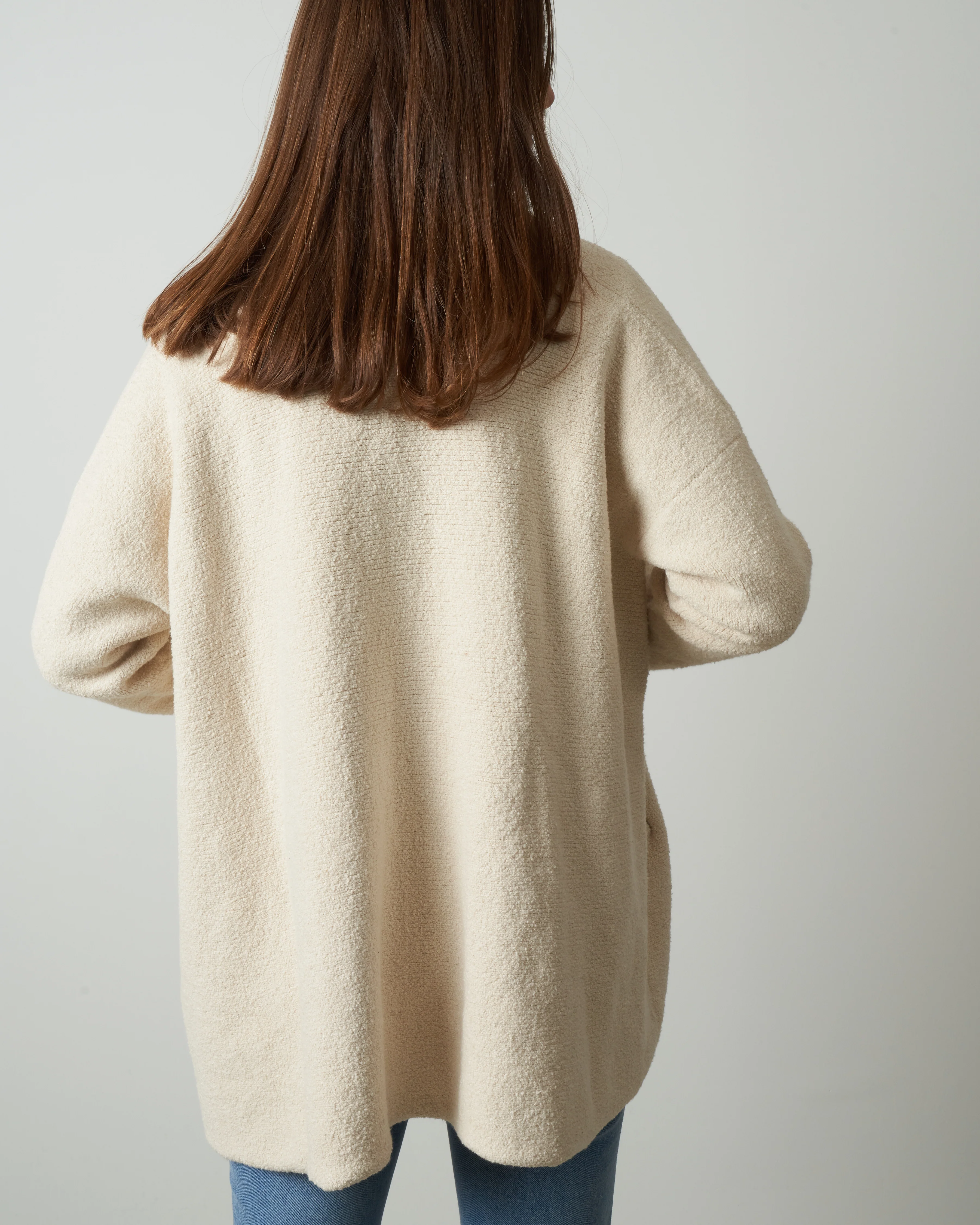 short uzbek cardigan - raw white - Image 4
