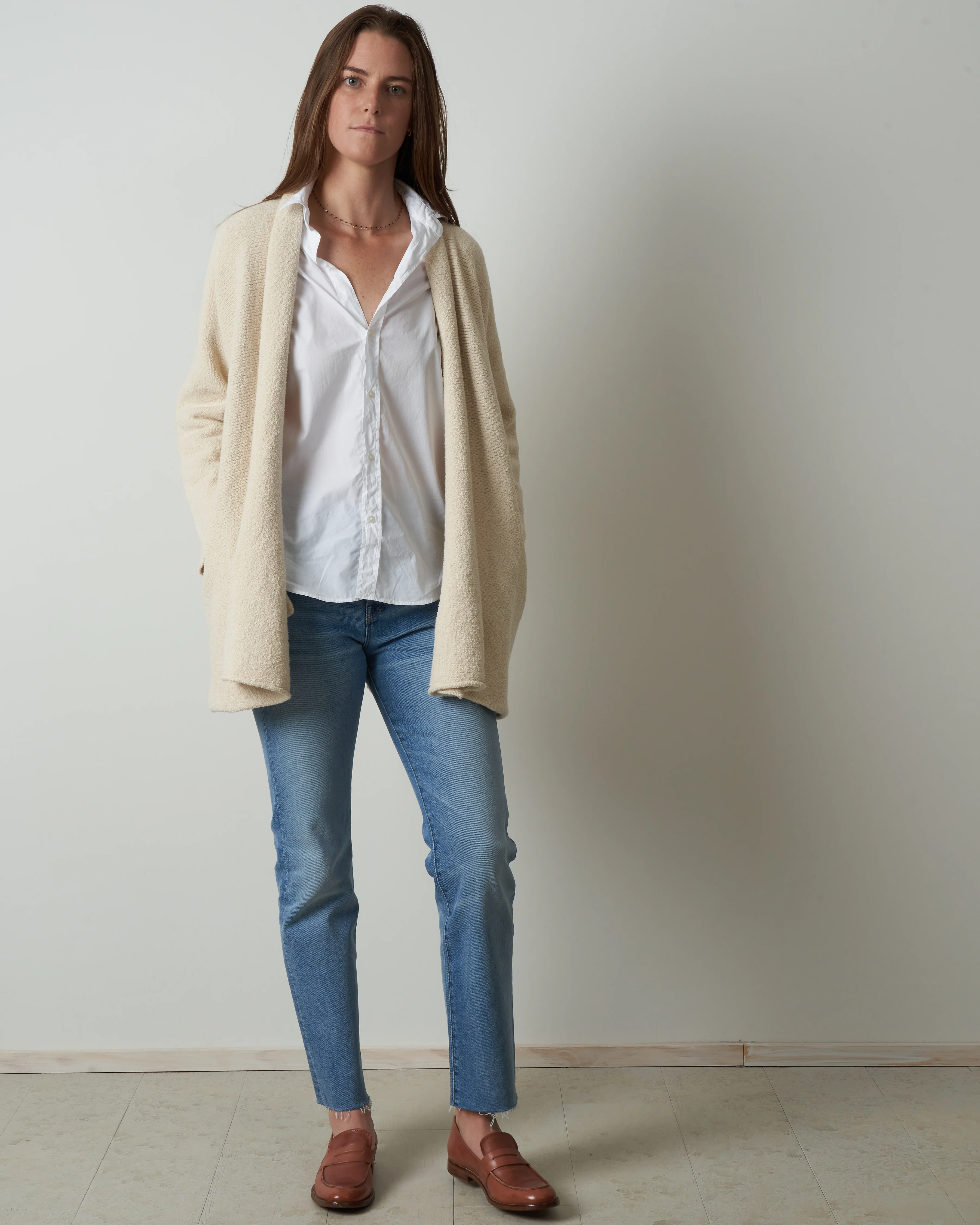 short uzbek cardigan - raw white - Image 5