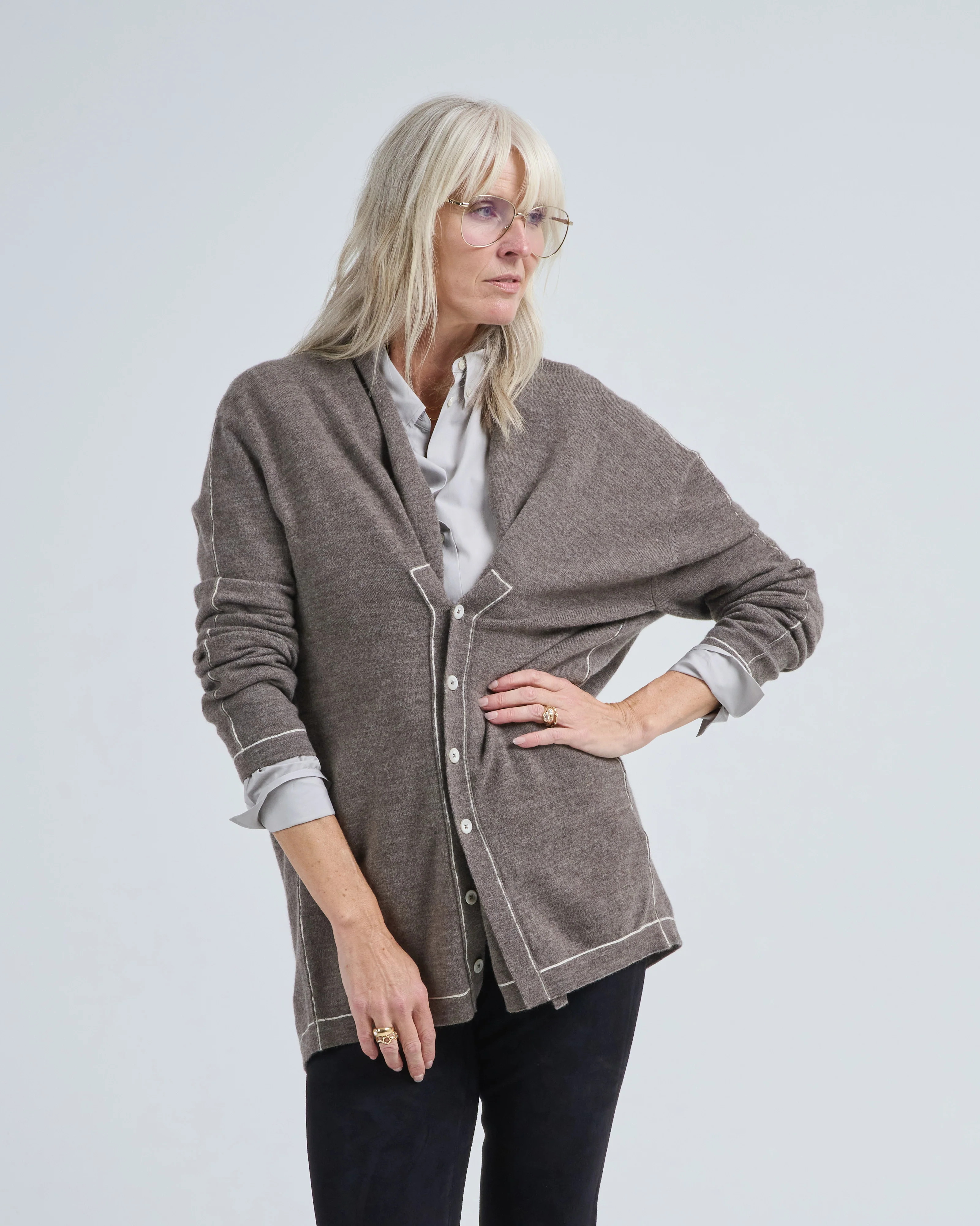 stitch button cardigan - Image 2