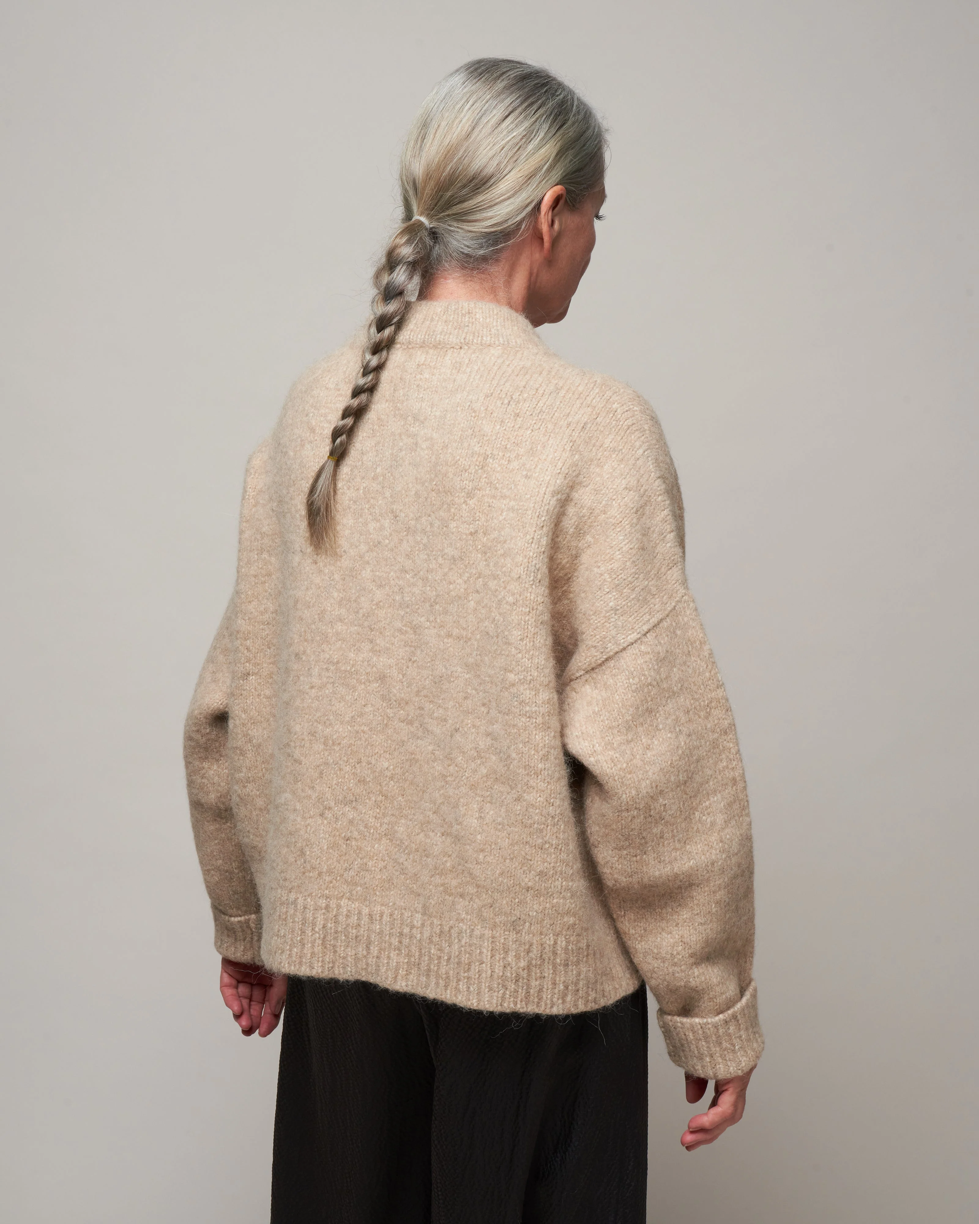wide v neck - camel - Image 4