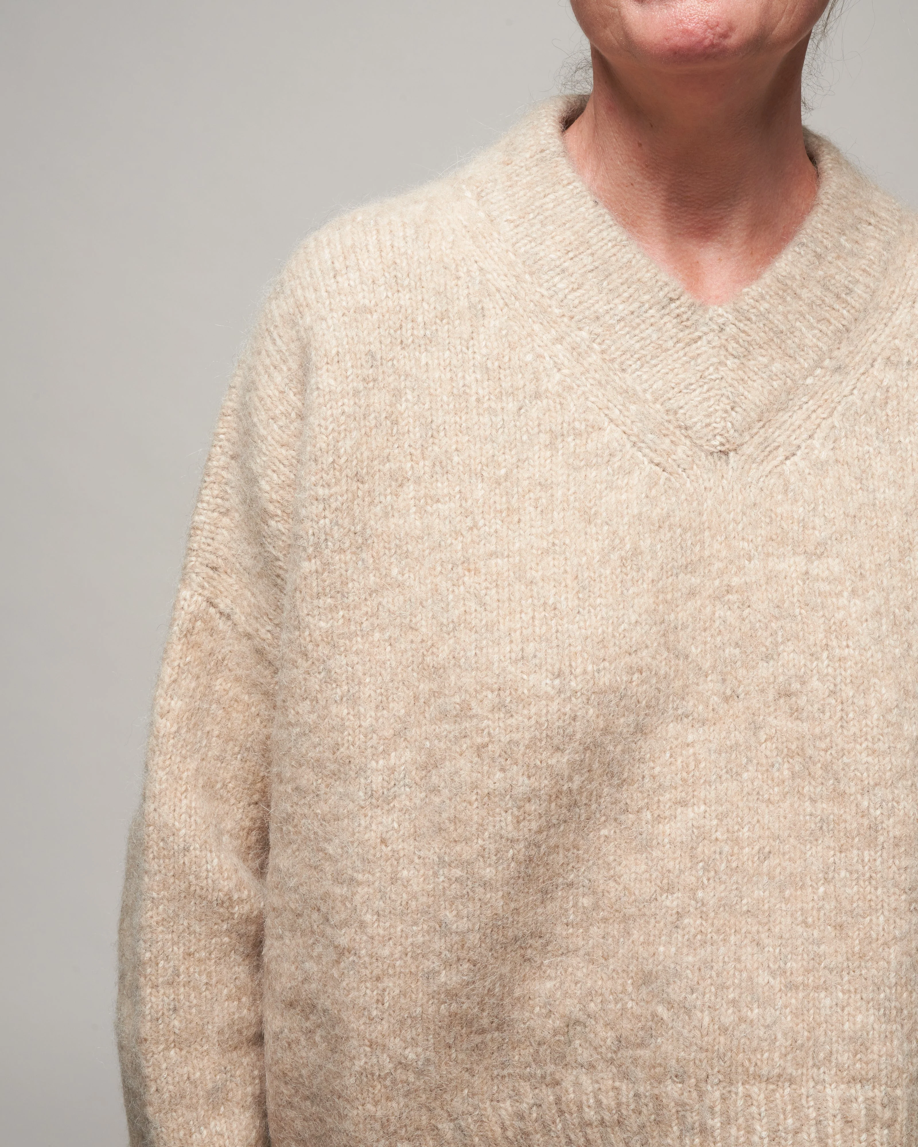 wide v neck - camel - Image 5